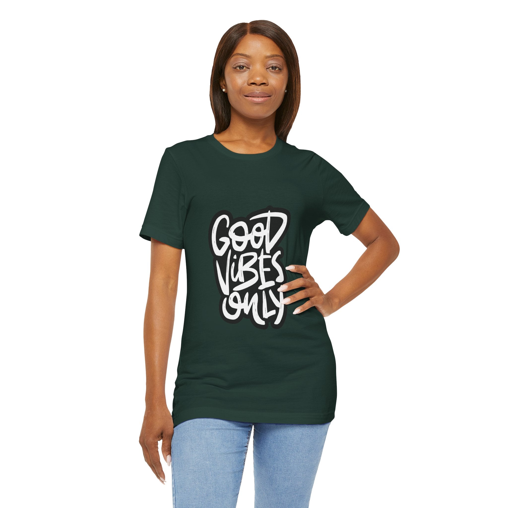 Good Vibes Only T-Shirt — Handlettered Positive Message Tee
