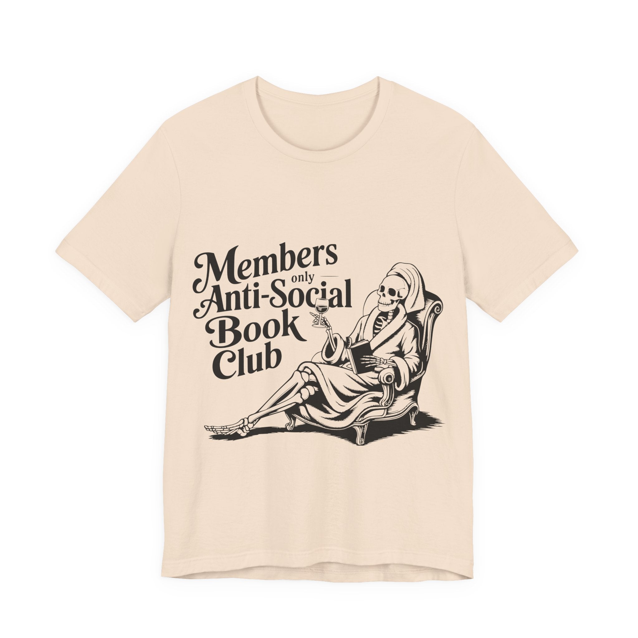 Anti-Social Book Club T-Shirt — Members Only Skeleton Reading Tee