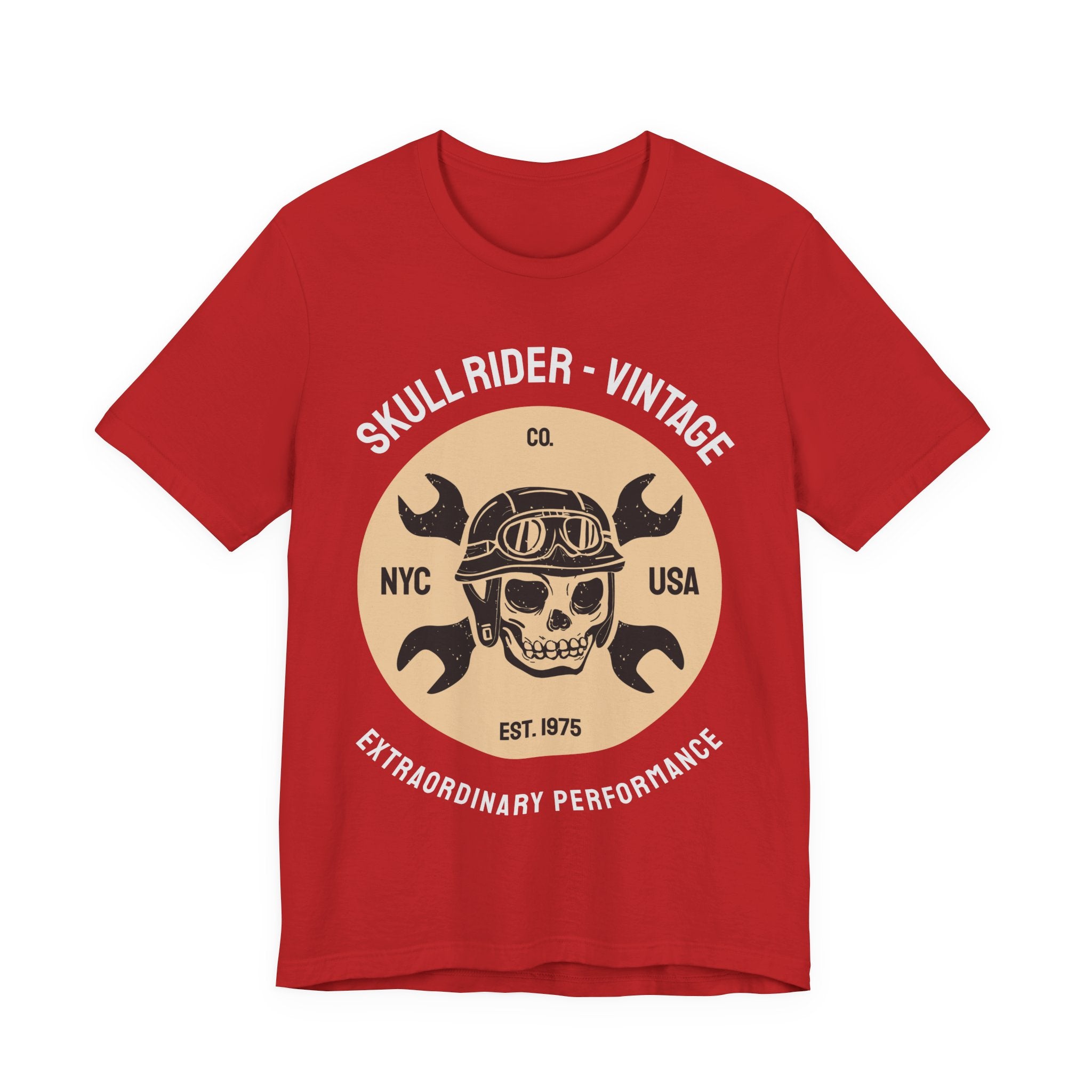 Skull Rider Vintage Motorcycle Tee — "Skull Rider" Graphic Shirt