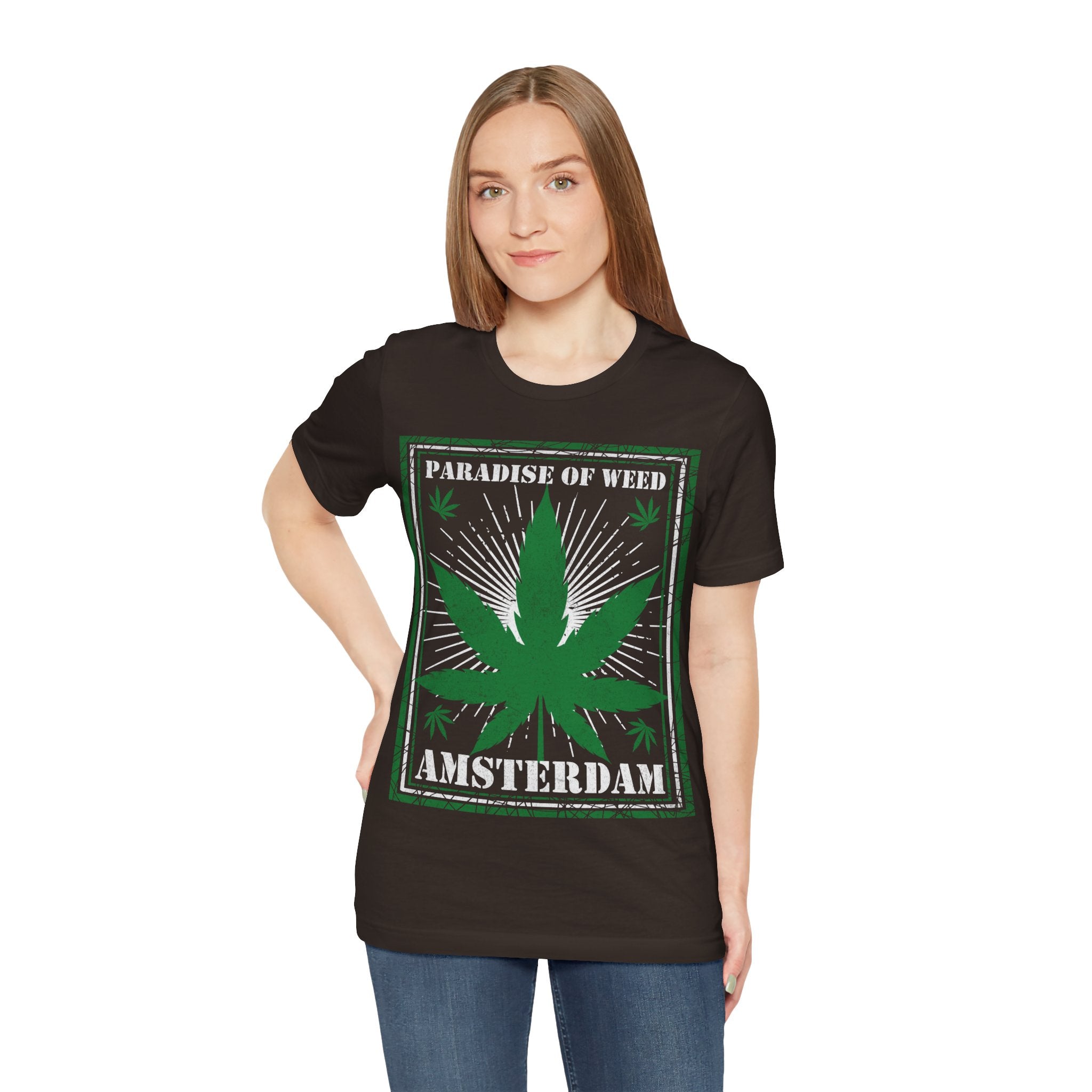 Amsterdam 'Paradise of Weed' T-Shirt – Vintage Cannabis Leaf Tee