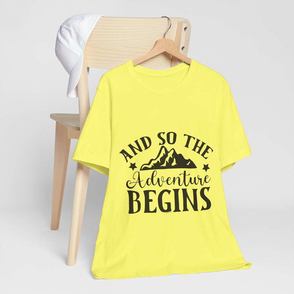 Adventure Begins T-Shirt — "And So The Adventure Begins" Mountain Tee
