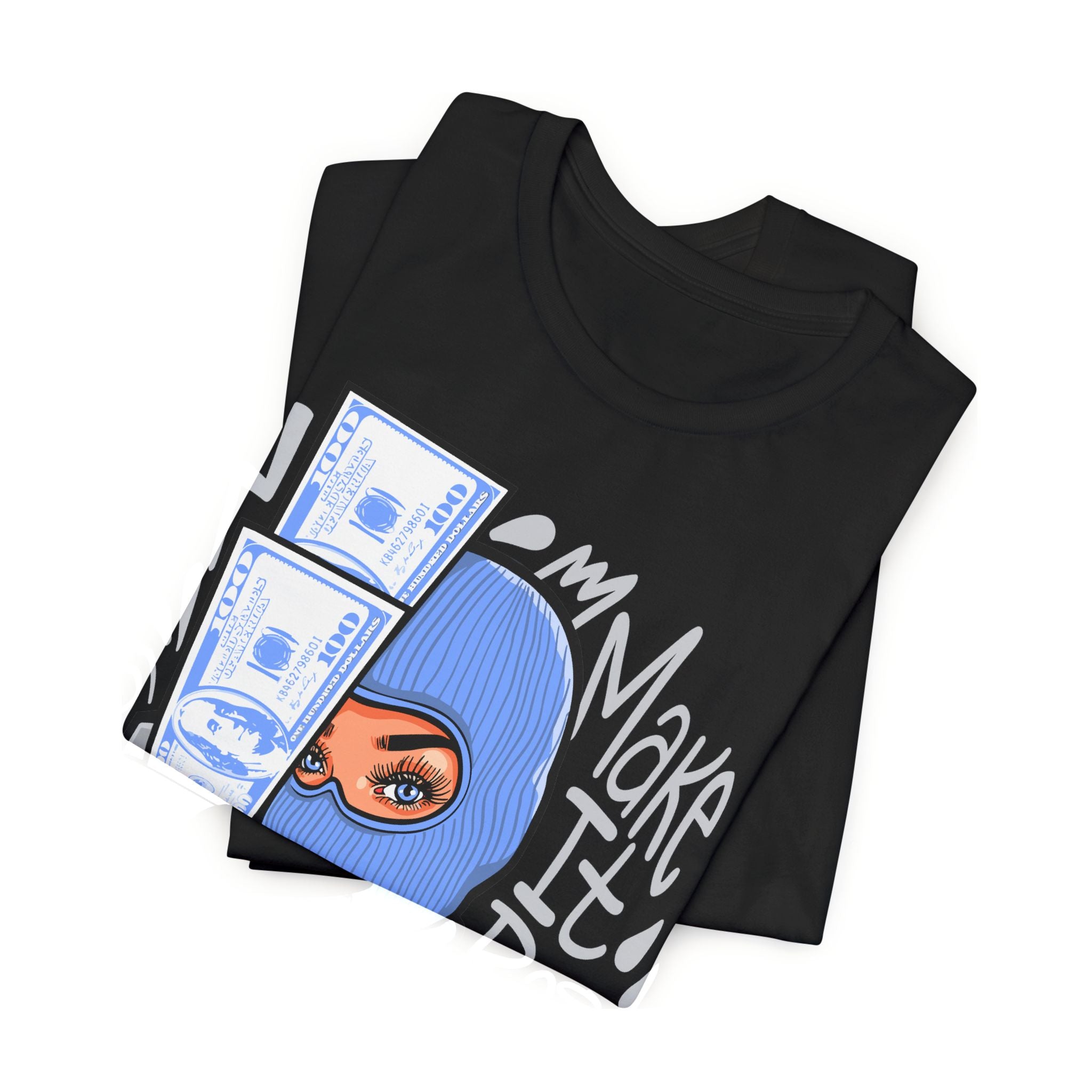 Make It Rain Tee — Balaclava Money Gun Graphic T-Shirt