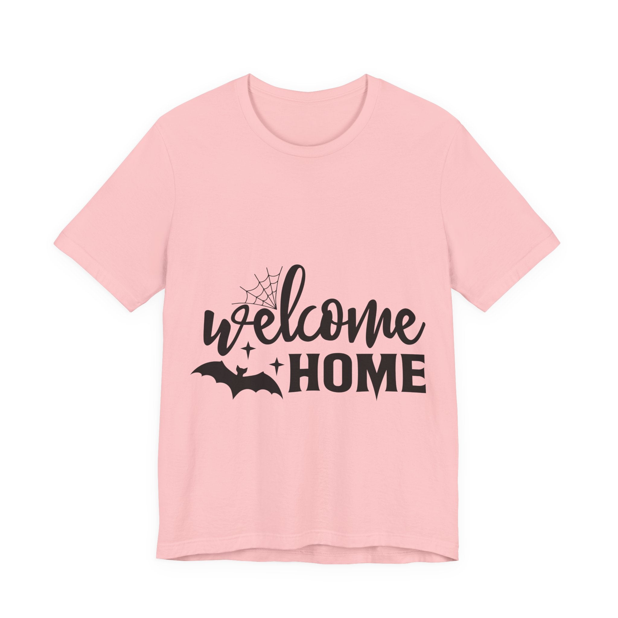 Welcome Home Halloween T-Shirt — Bat & Spiderweb Spooky Tee