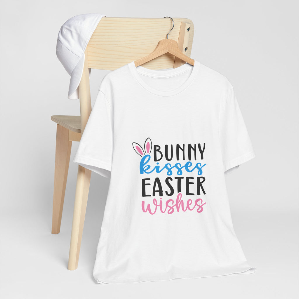 Easter Tee — "Bunny Kisses, Easter Wishes" Graphic Shirt