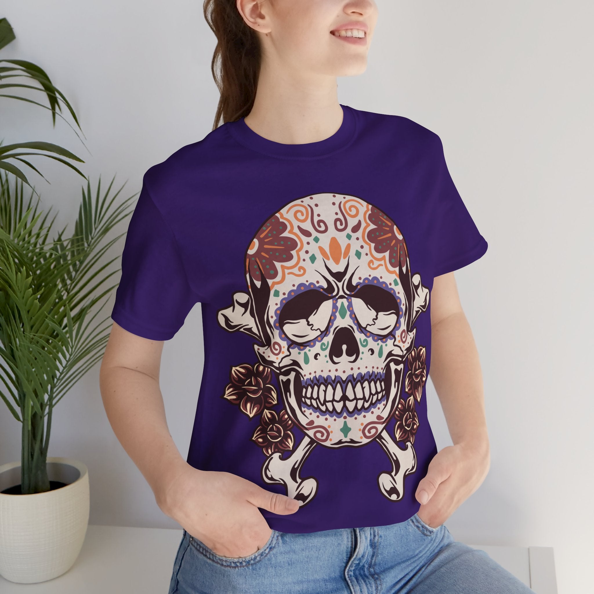 Sugar Skull Tee — Floral Day of the Dead Skull T-Shirt