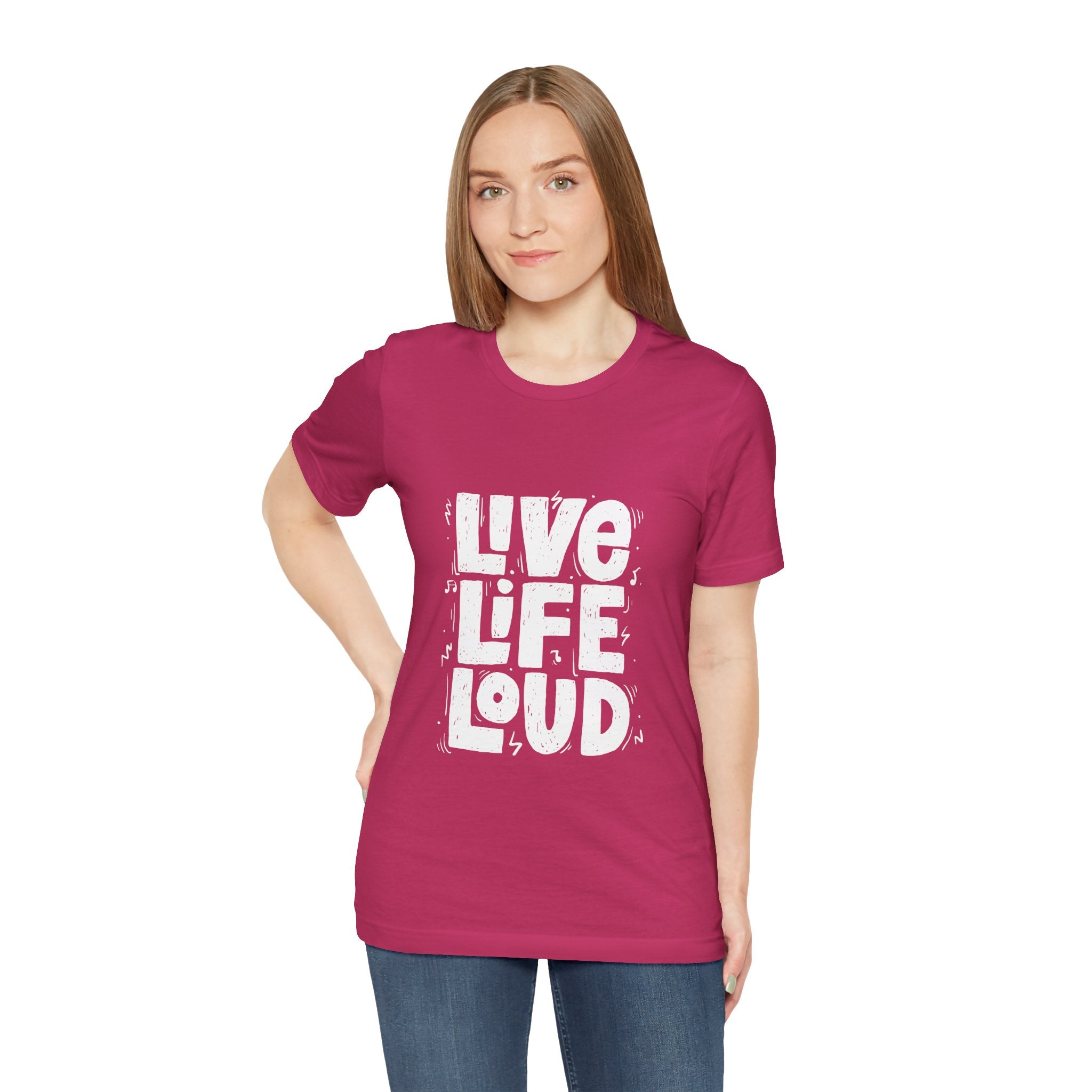 Live Life Loud Graphic Tee – Bold Inspirational Music Festival Shirt