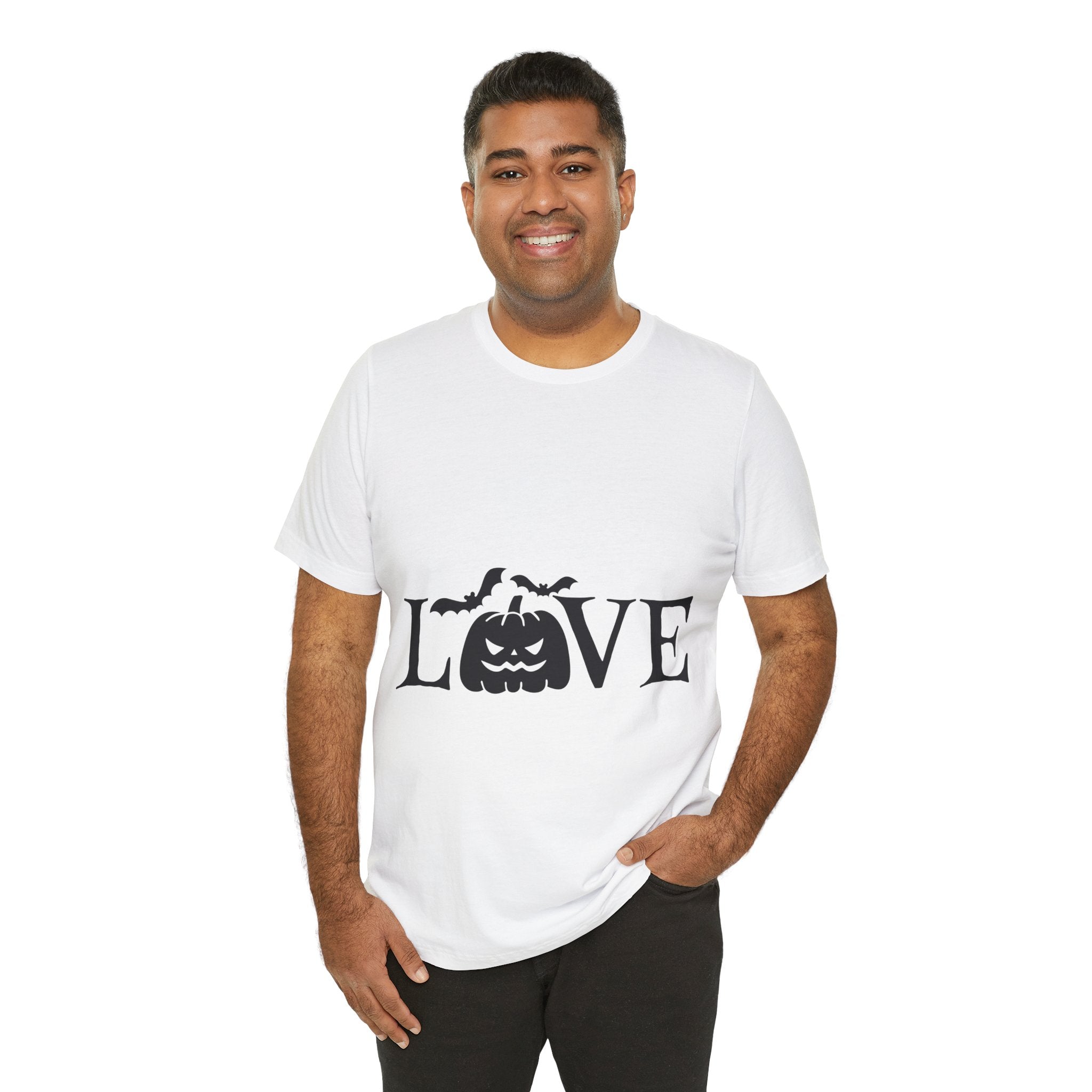 Halloween Love T-Shirt - Jack-o'-Lantern & Bats Graphic Tee