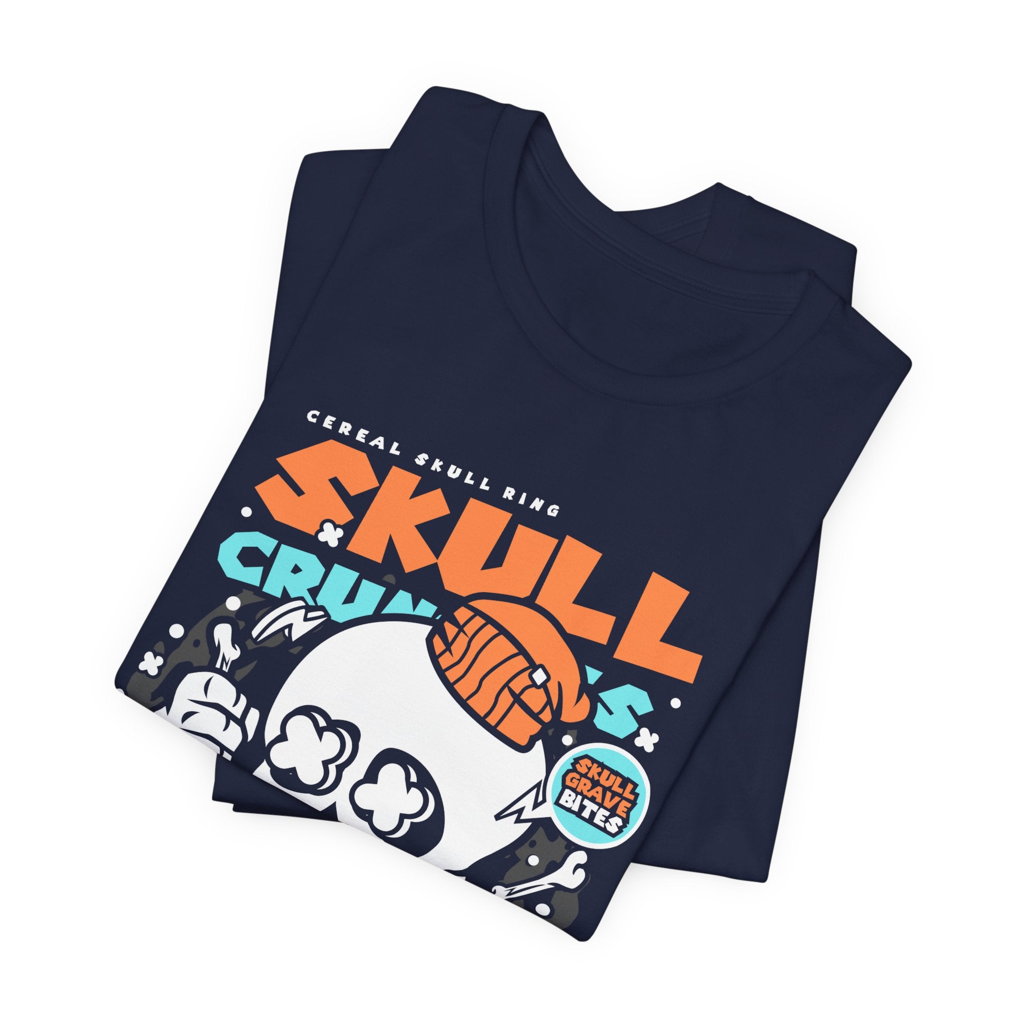 Skull Crunch Cereal Graphic Tee — Halloween Skull Breakfast T-Shirt