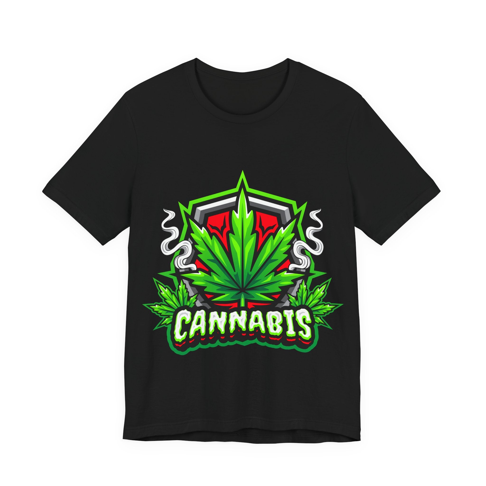Cannabis Art Tee — Neon Weed Chest Graphic T-Shirt