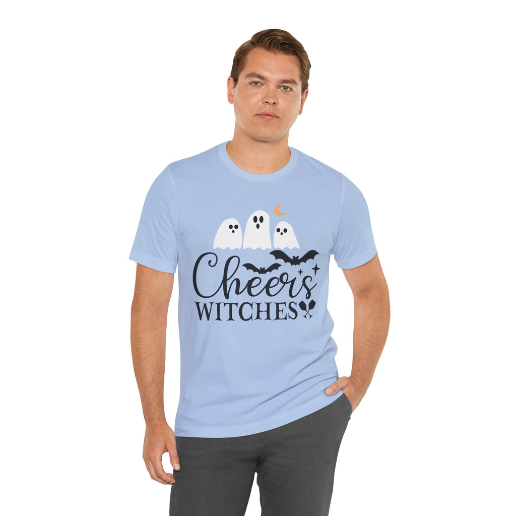 Cheers Witches Halloween Tee — Cute Ghosts, Bats & Party Slogan
