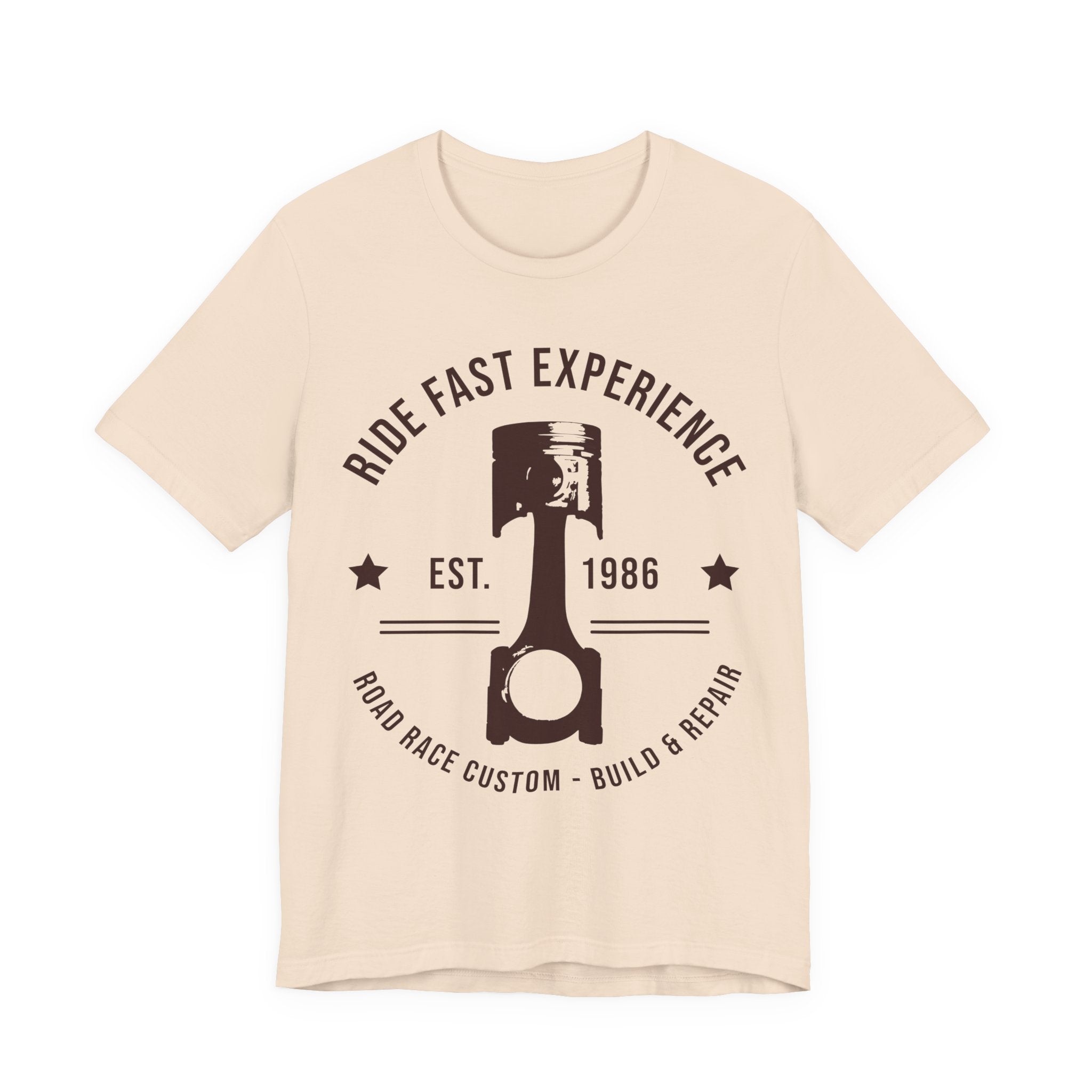 Ride Fast Experience Tee — Vintage Motorcycle Engine Shirt (Est. 1986)