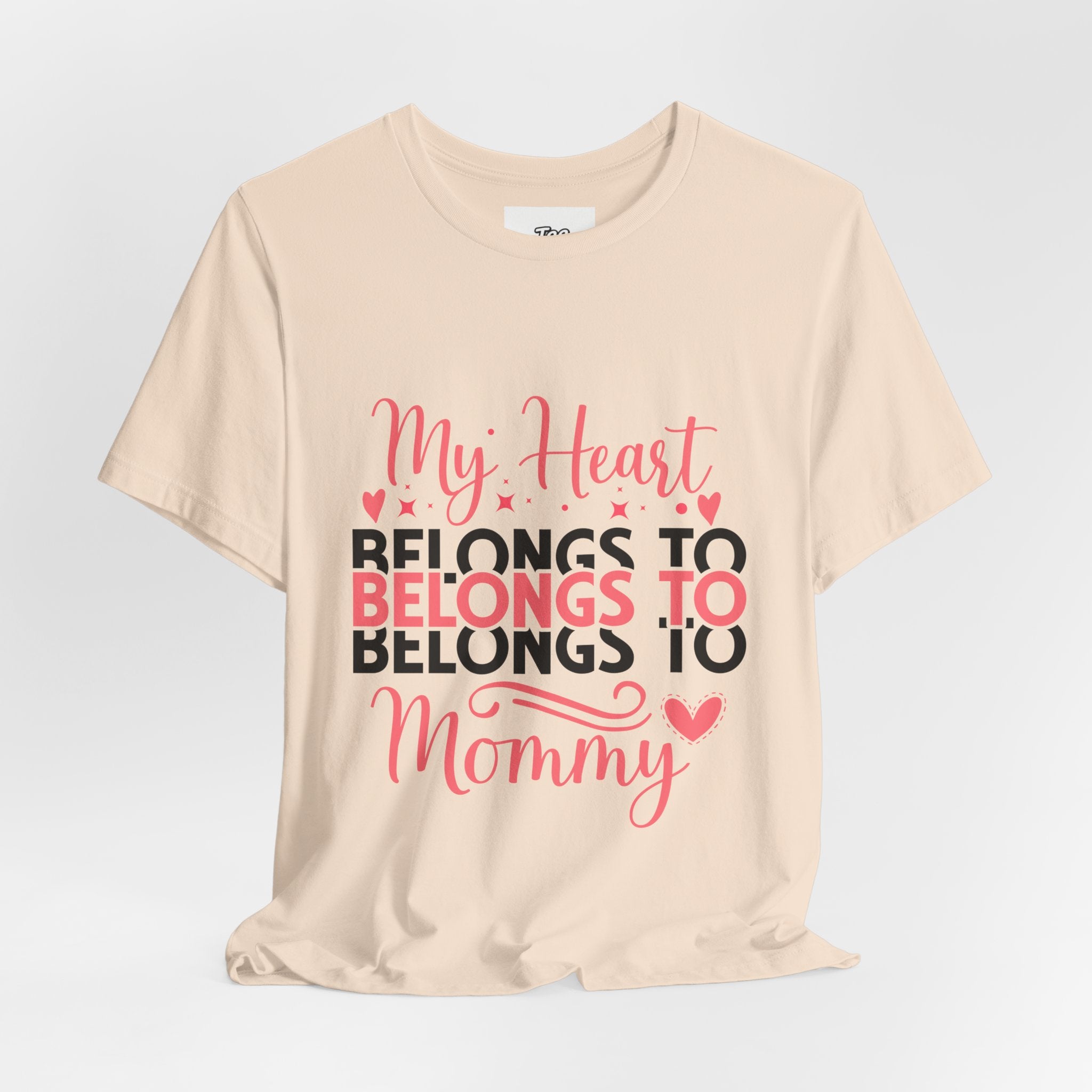 Mommy Valentine T-Shirt – "My Heart Belongs to Mommy" Pink & Black Kid Tee