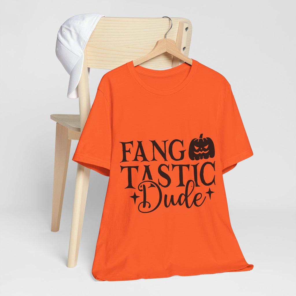 Fangtastic Dude Halloween Tee — Funny Pumpkin Vampire Graphic T-Shirt