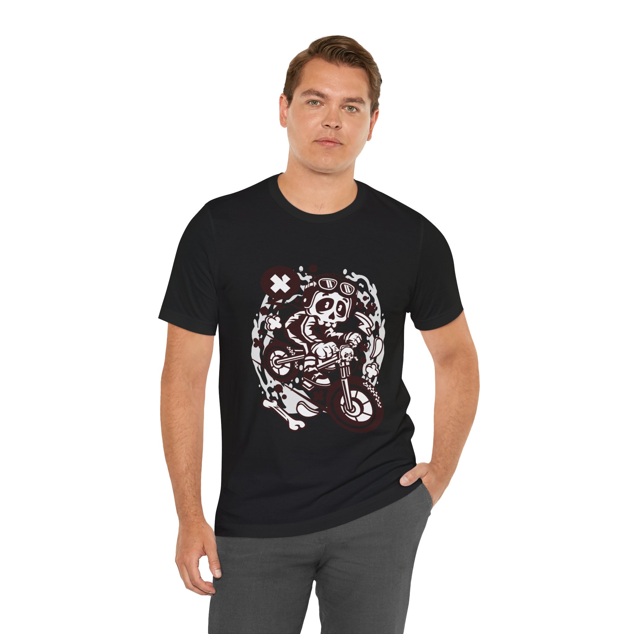 Skull Moto Dirt Bike Tee — Retro Biker Graphic T-Shirt