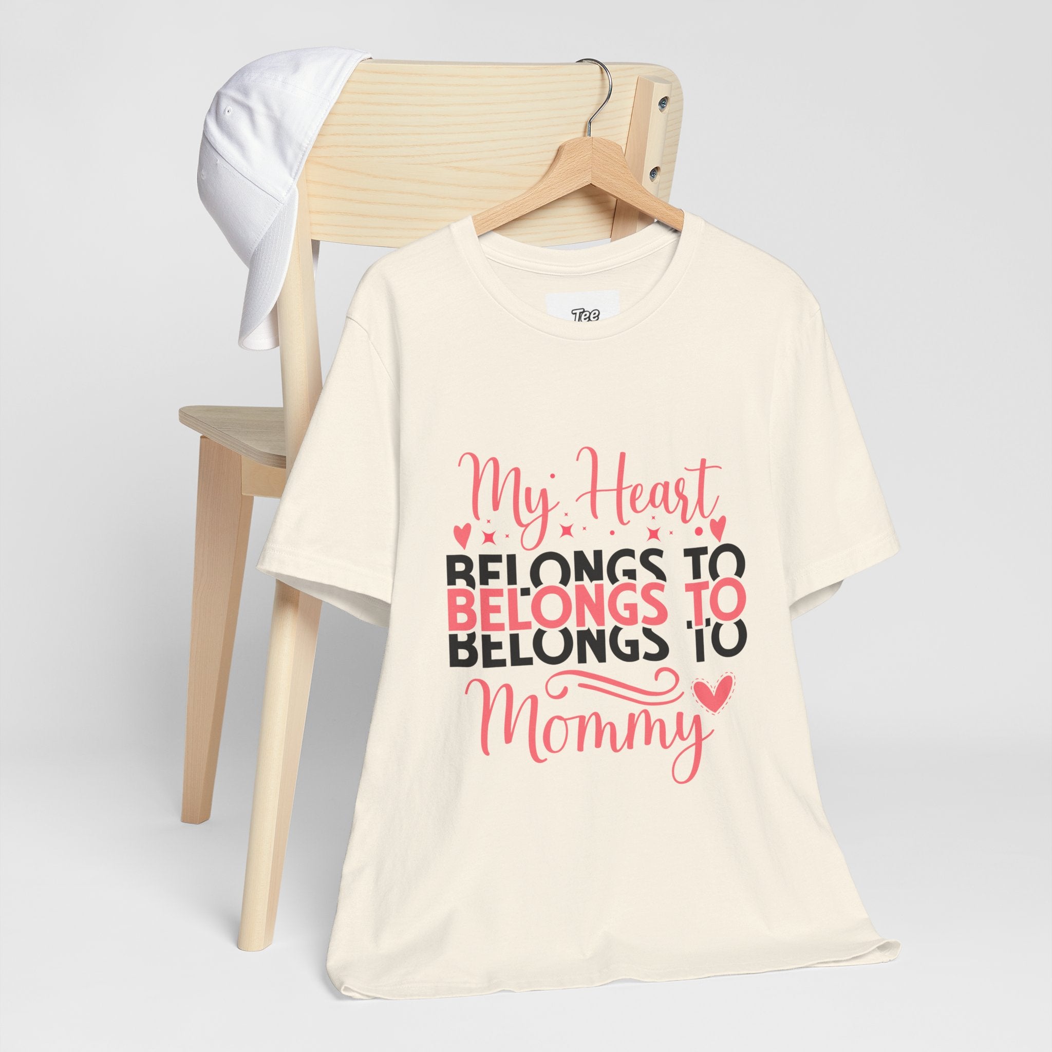 Mommy Valentine T-Shirt – "My Heart Belongs to Mommy" Pink & Black Kid Tee