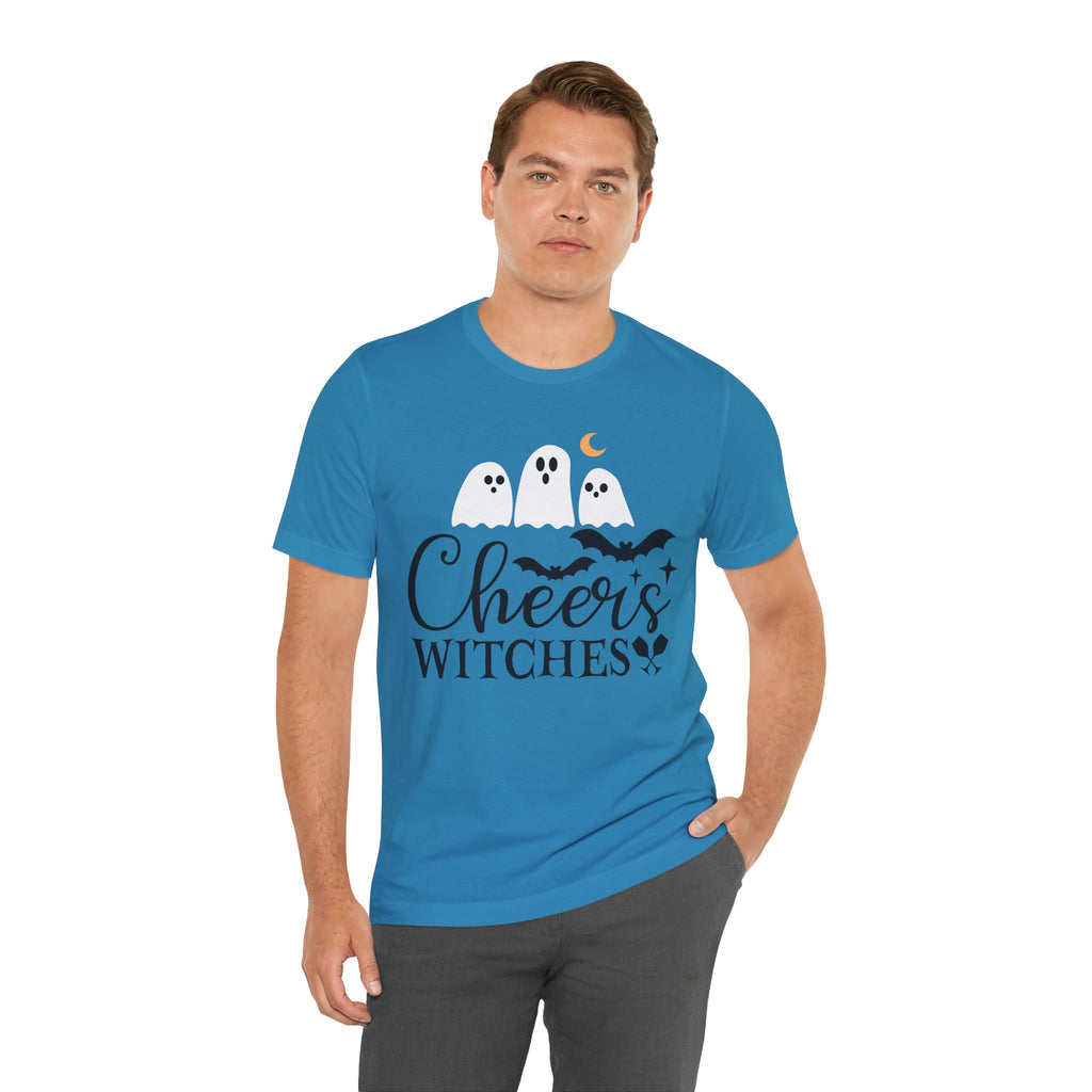 Cheers Witches Halloween Tee — Cute Ghosts, Bats & Party Slogan