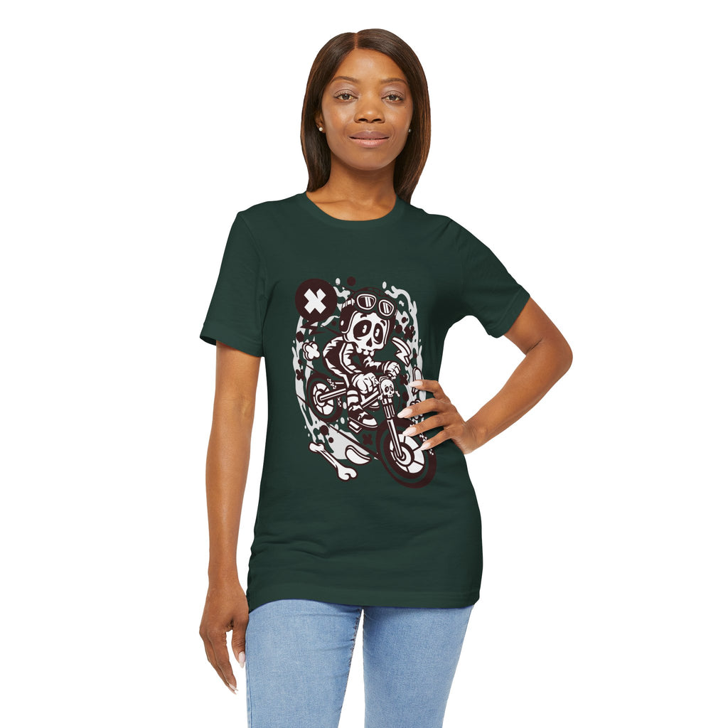 Skull Moto Dirt Bike Tee — Retro Biker Graphic T-Shirt