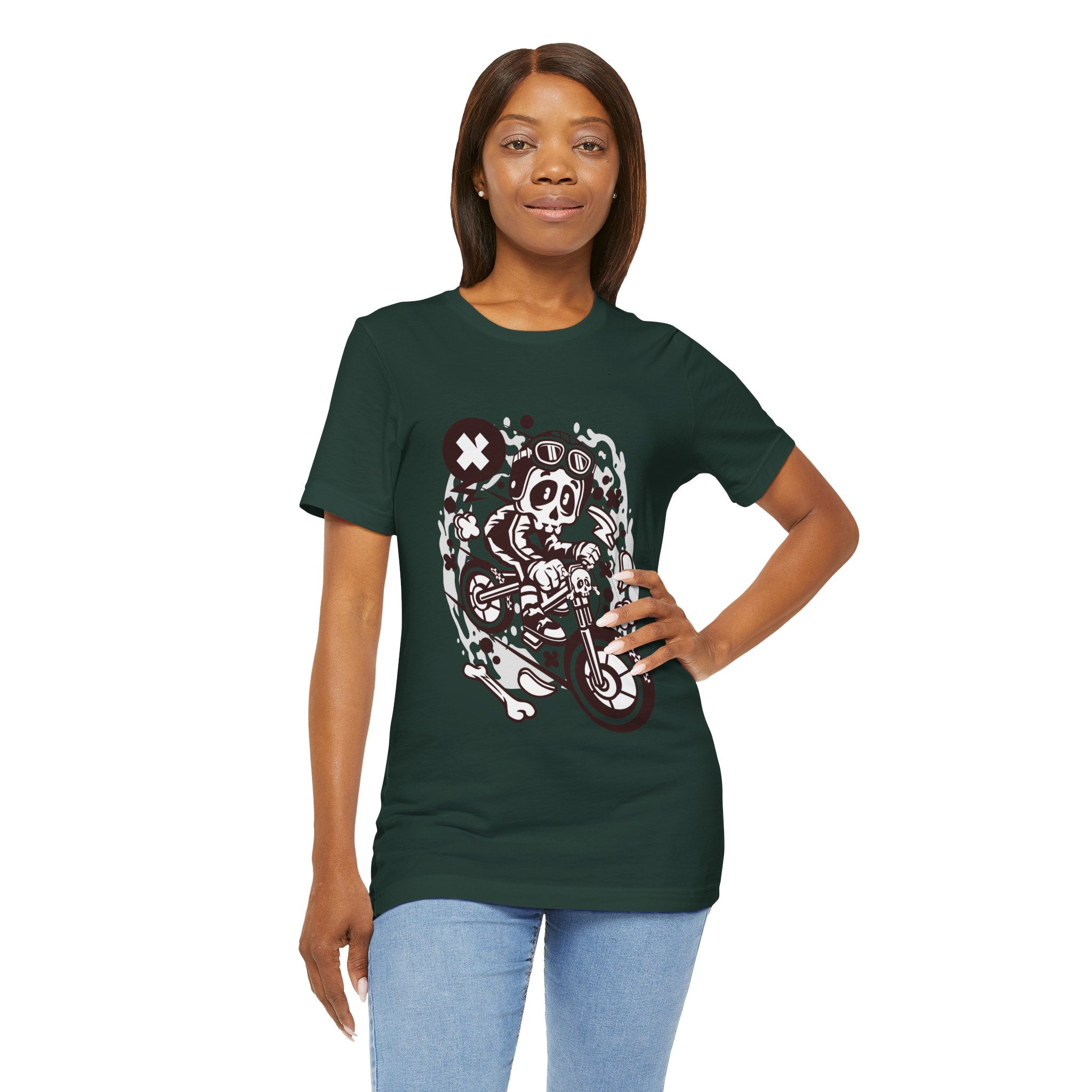Skull Moto Dirt Bike Tee — Retro Biker Graphic T-Shirt