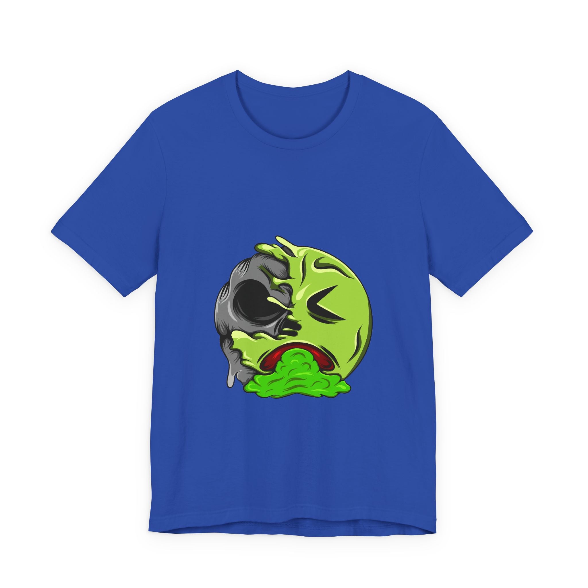Sick Emoji T-Shirt – Green Vomit Face Graphic Tee