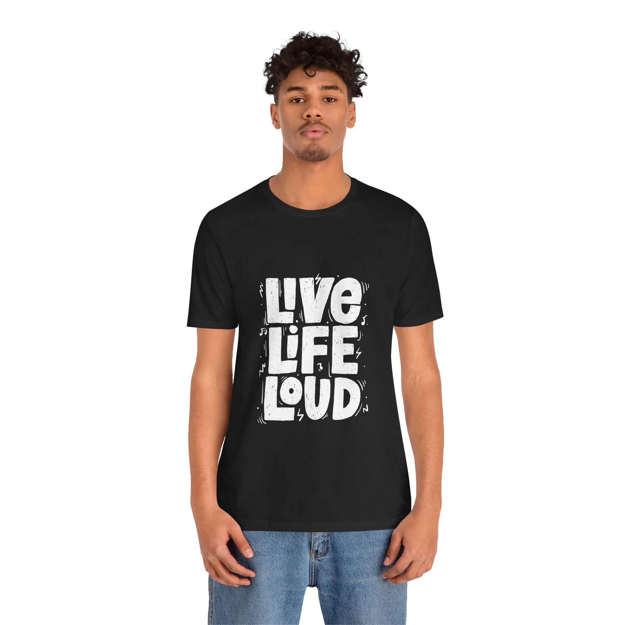 Live Life Loud Graphic Tee – Bold Inspirational Music Festival Shirt