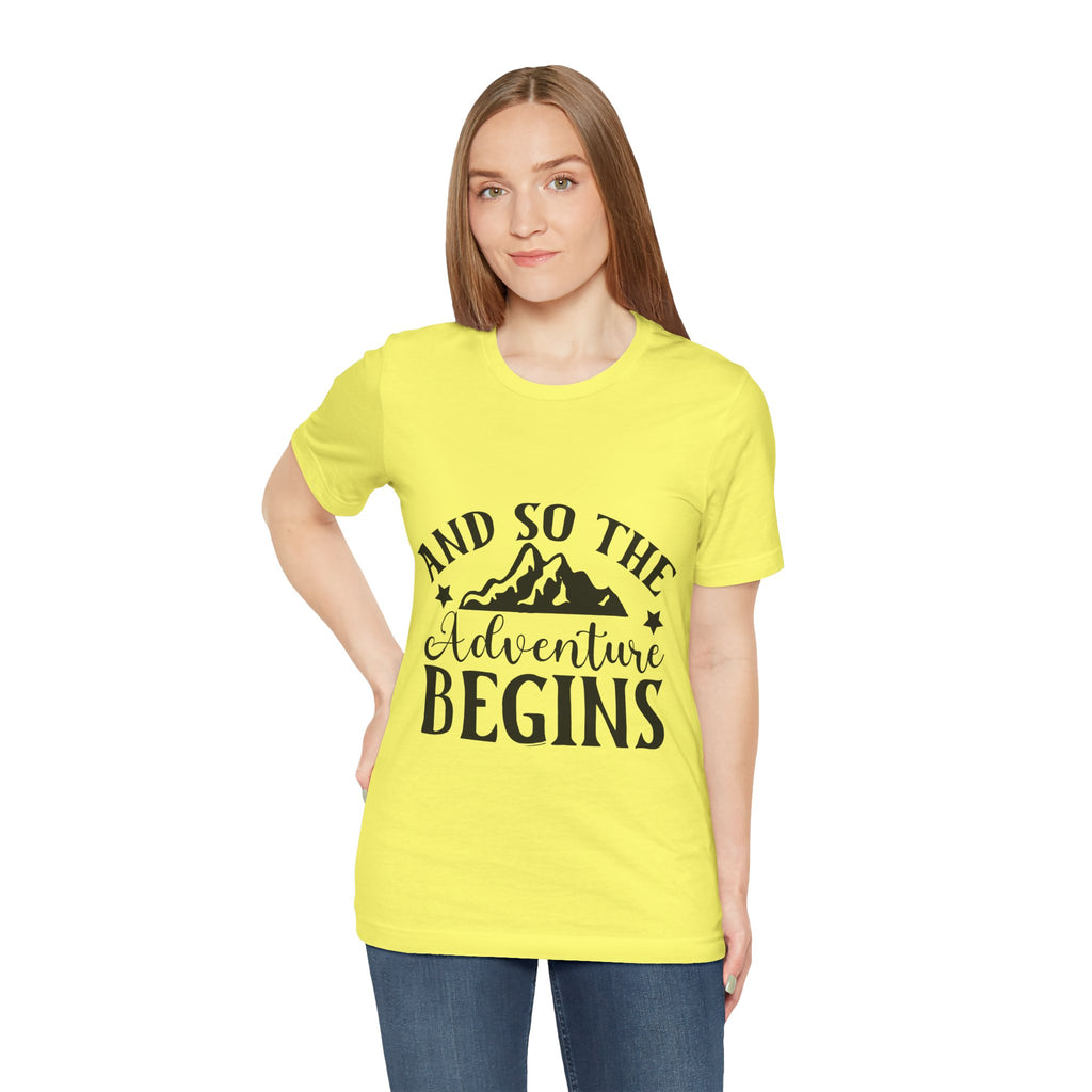 Adventure Begins T-Shirt — "And So The Adventure Begins" Mountain Tee