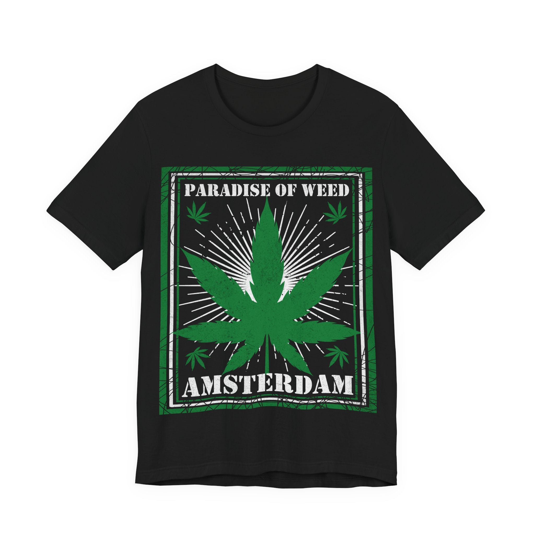 Amsterdam 'Paradise of Weed' T-Shirt – Vintage Cannabis Leaf Tee