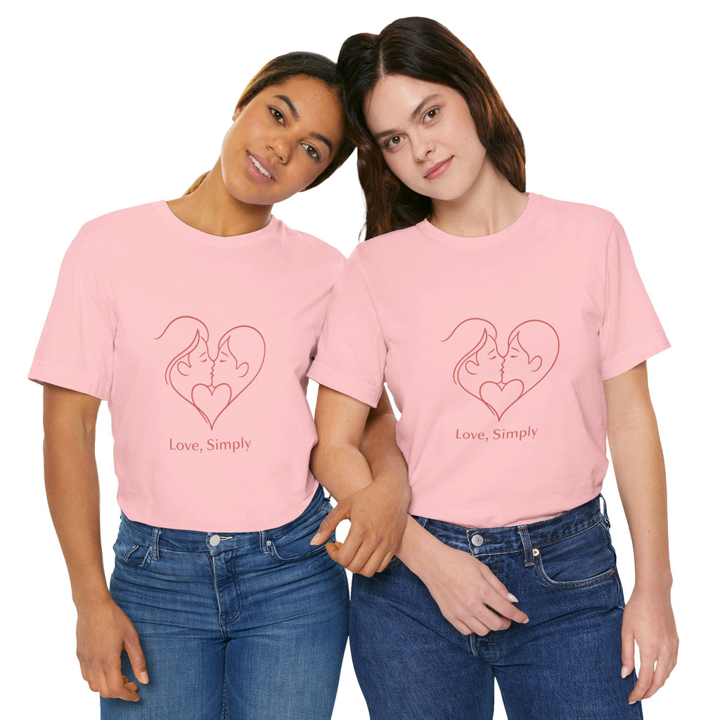 Love, Simply Tee — Minimal Couple Heart Line Art Valentine’s T-Shirt