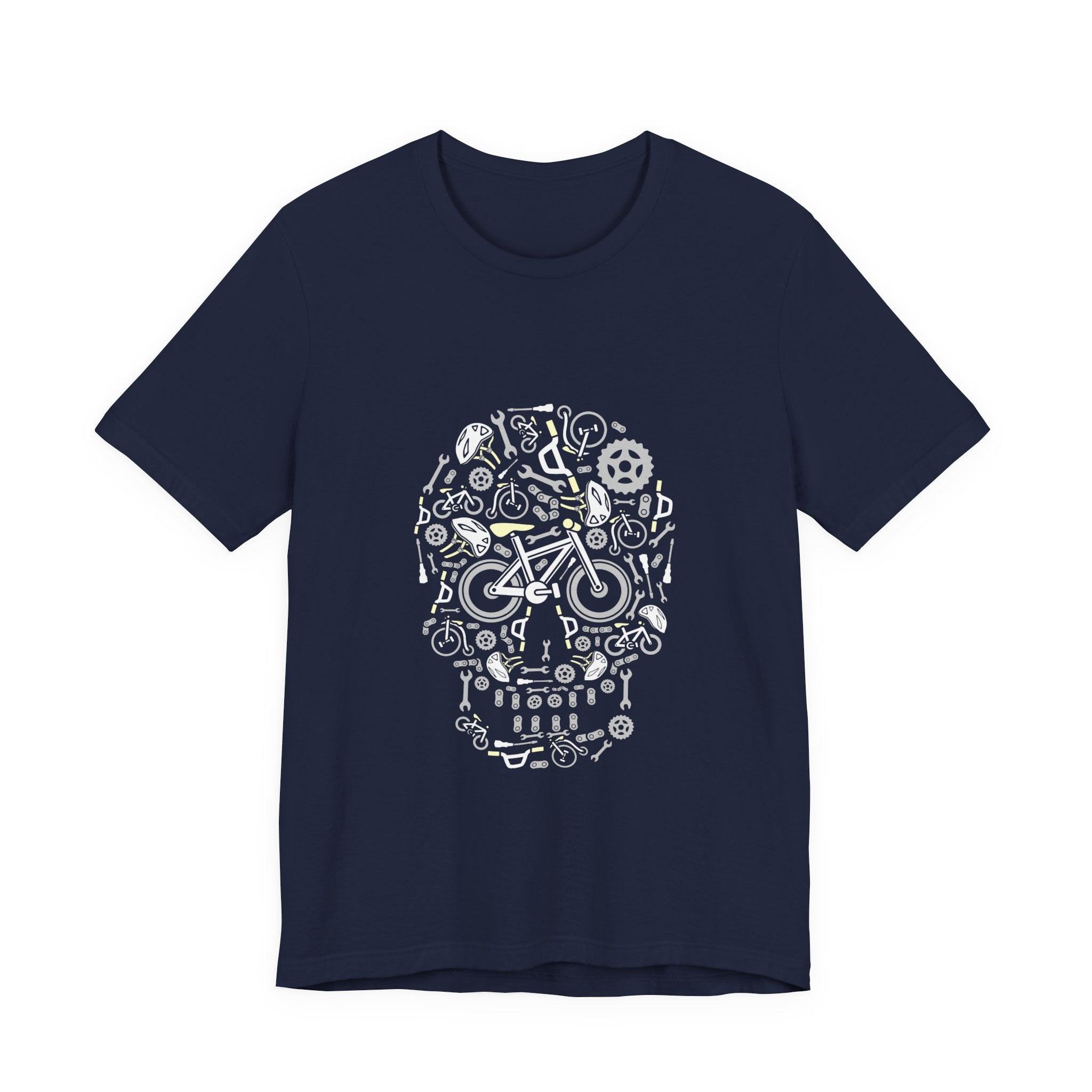 Bicycle Parts Skull T-Shirt — Cyclist Skeleton Graphic Tee