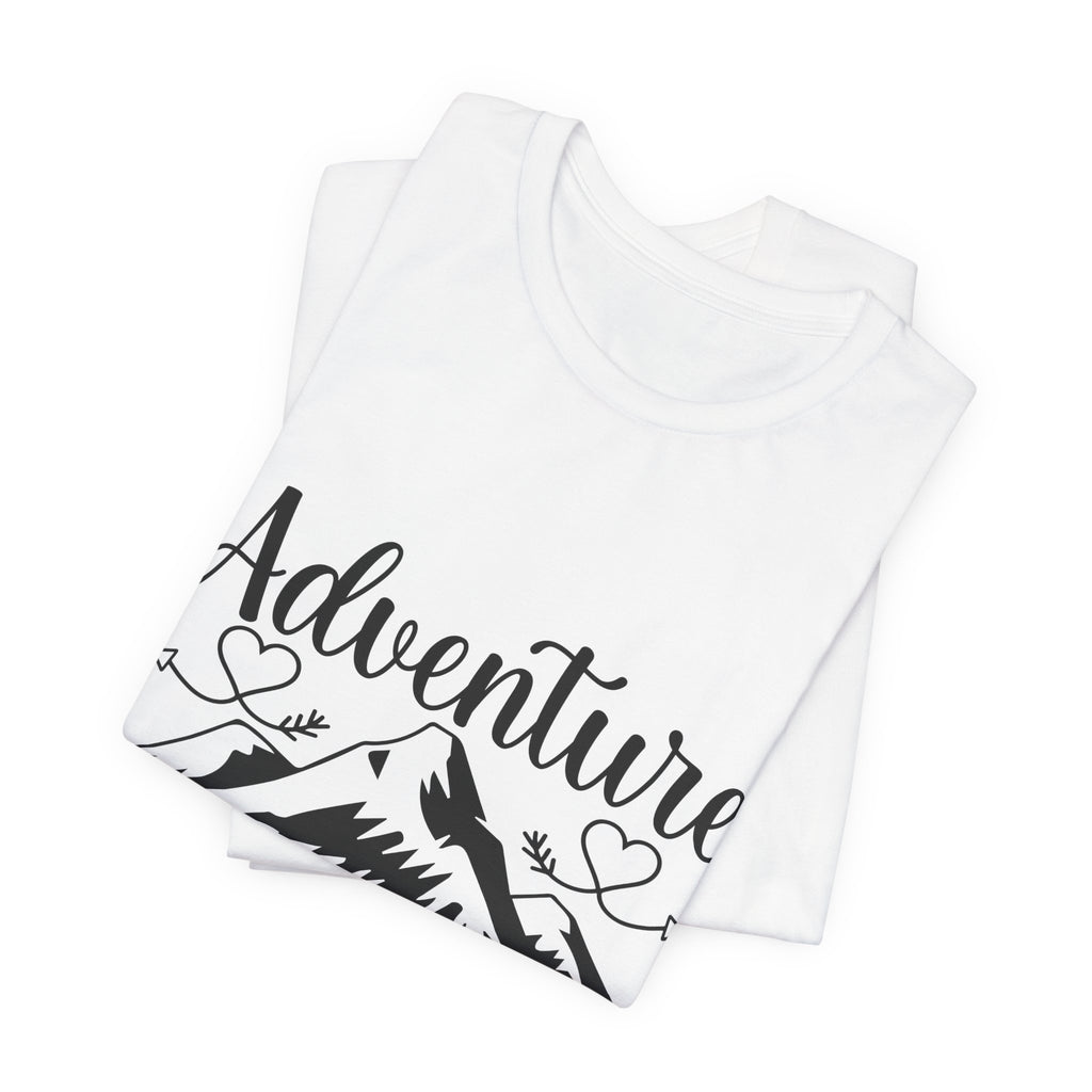 Adventure Begins Tee — Mountain Travel Graphic T-Shirt