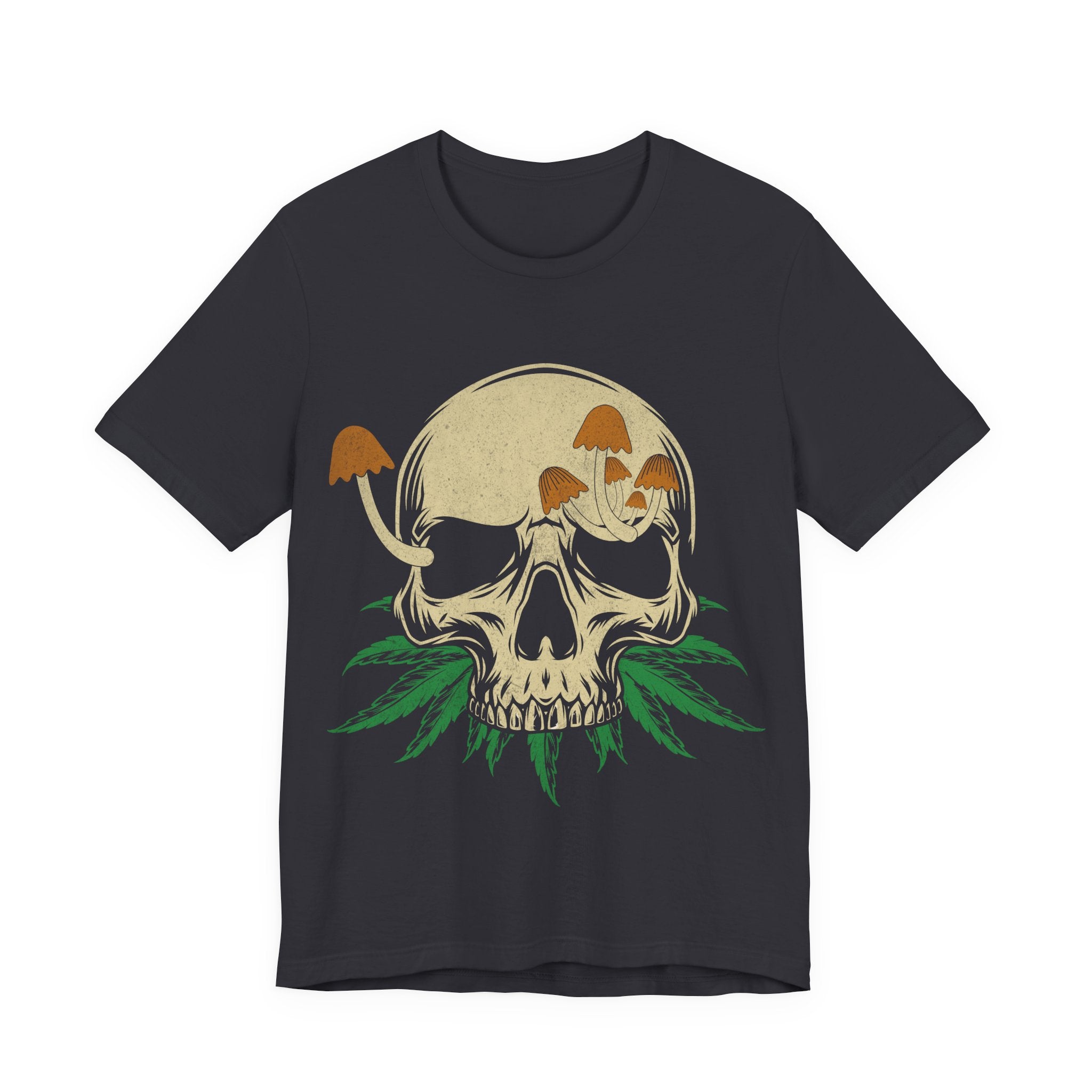 Vintage Mushroom Skull Tee — Nature Skull Graphic T-Shirt