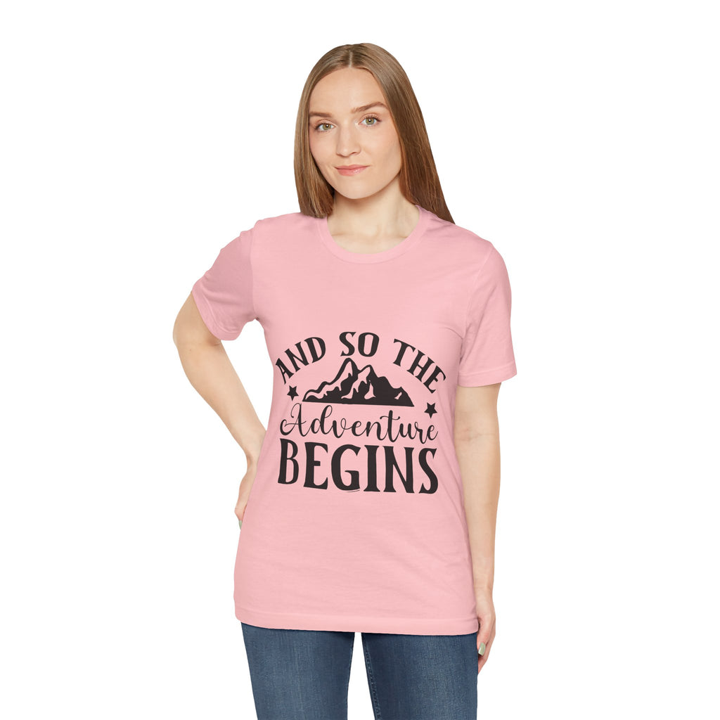 Adventure Begins T-Shirt — "And So The Adventure Begins" Mountain Tee
