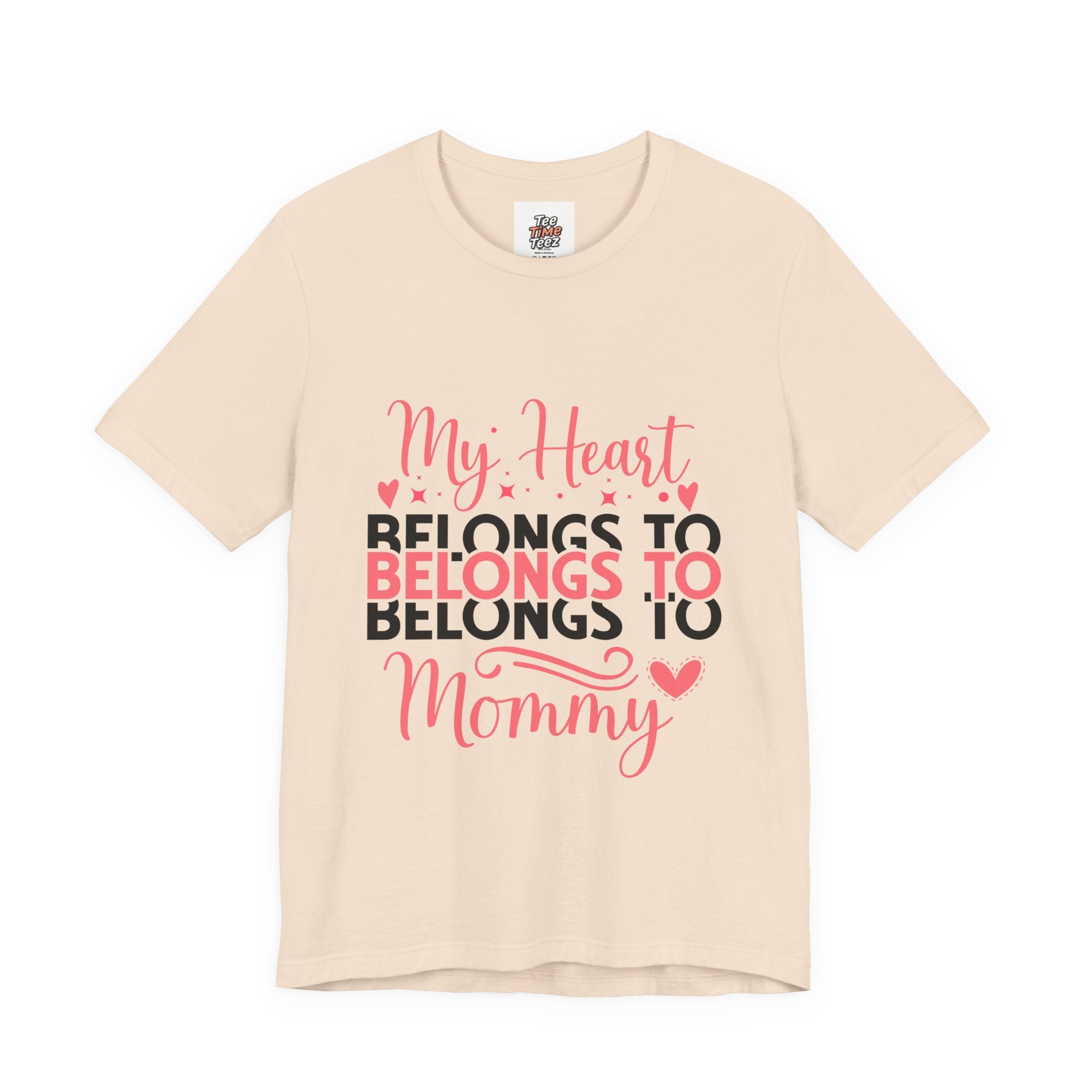 Mommy Valentine T-Shirt – "My Heart Belongs to Mommy" Pink & Black Kid Tee
