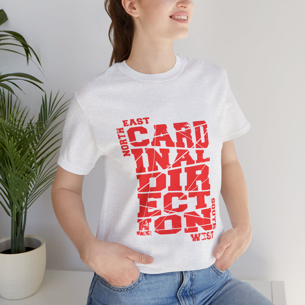 Cardinal Direction Tee — Compass Typography T‑Shirt (North East South West)