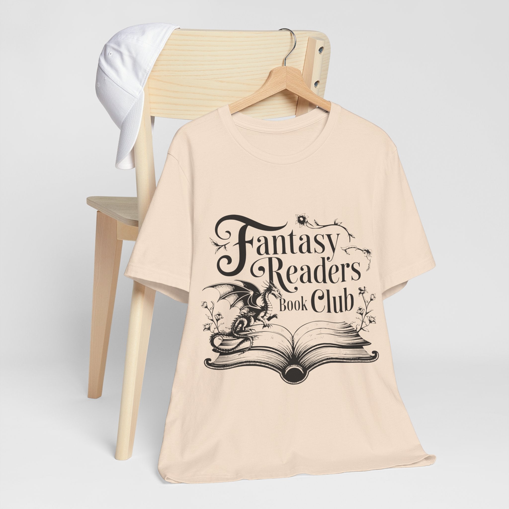 Fantasy Readers Book Club Tee — Dragon & Open Book Graphic Shirt