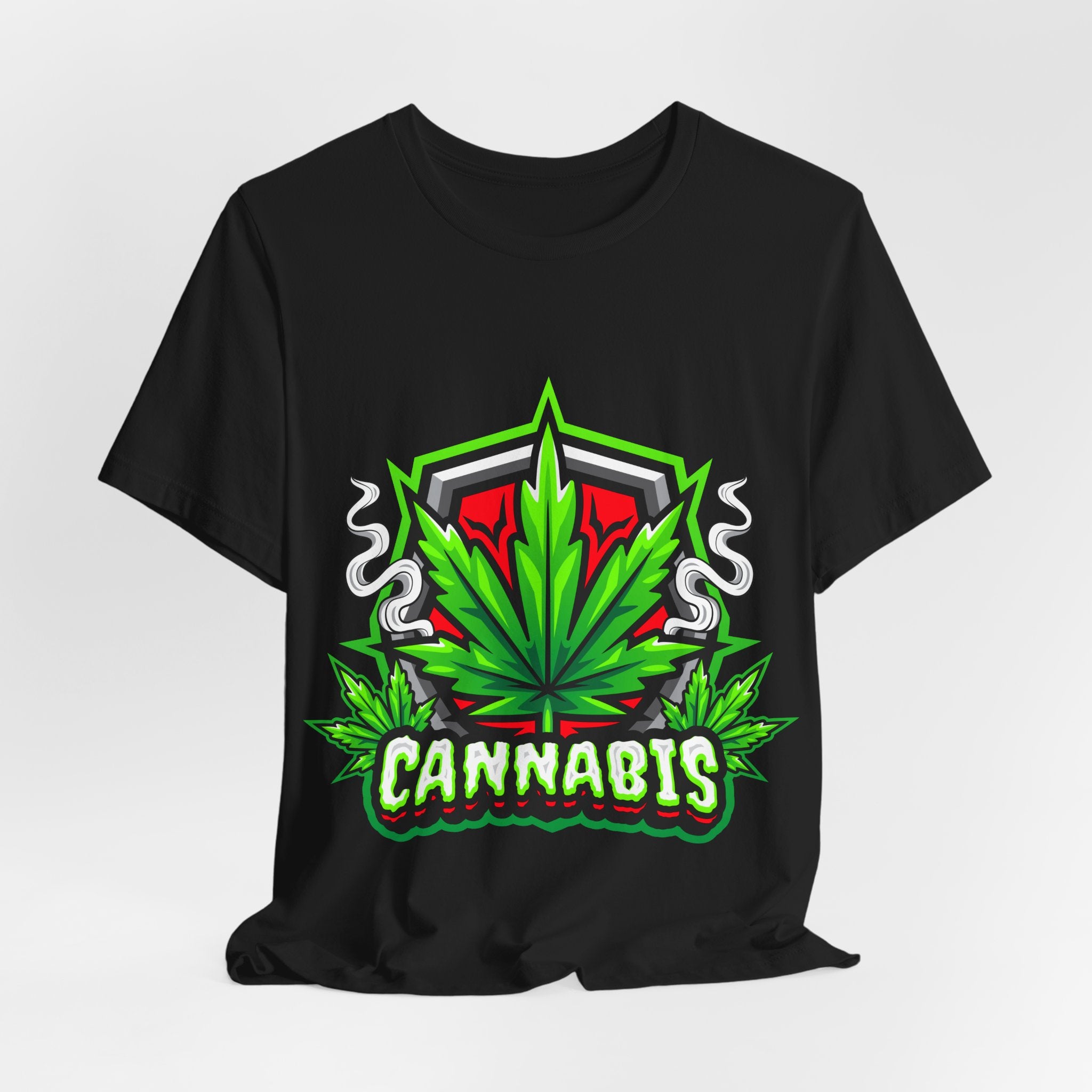 Cannabis Art Tee — Neon Weed Chest Graphic T-Shirt