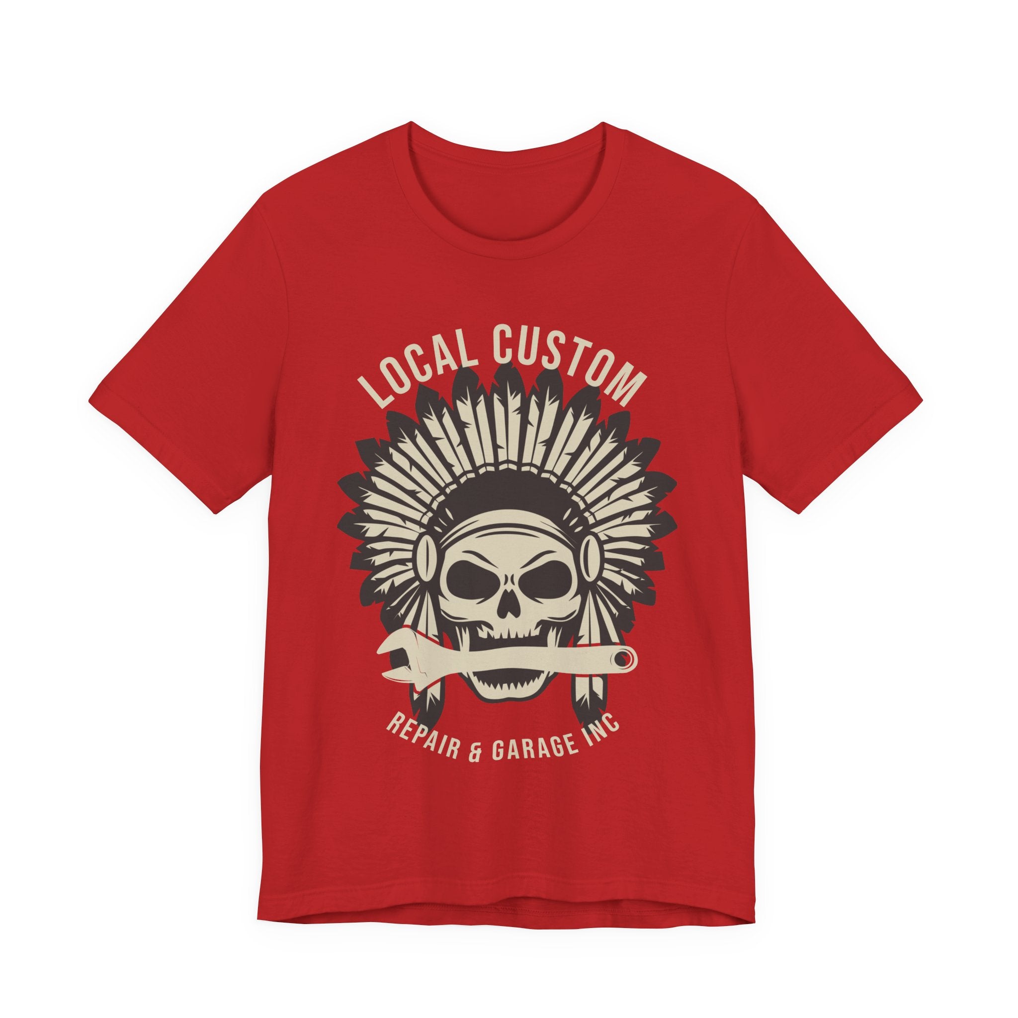 Skull Headdress Garage Tee — "Local Custom Repair & Garage Inc."