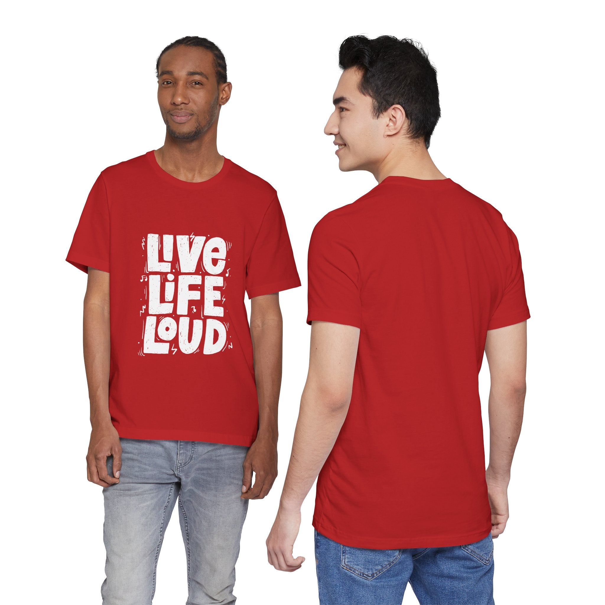 Live Life Loud Graphic Tee – Bold Inspirational Music Festival Shirt