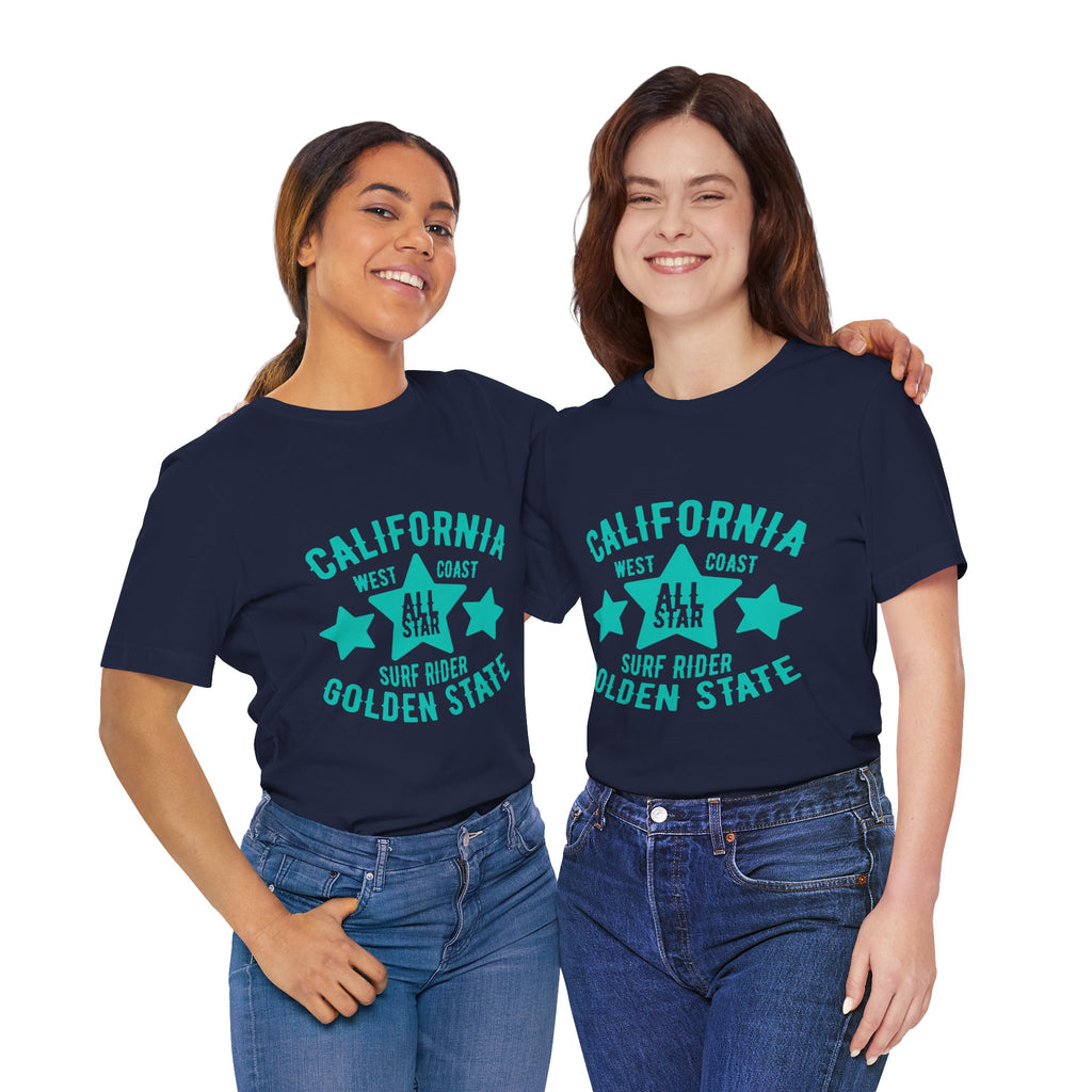 California Golden State Surf Rider Tee — West Coast All Star Graphic T-Shirt