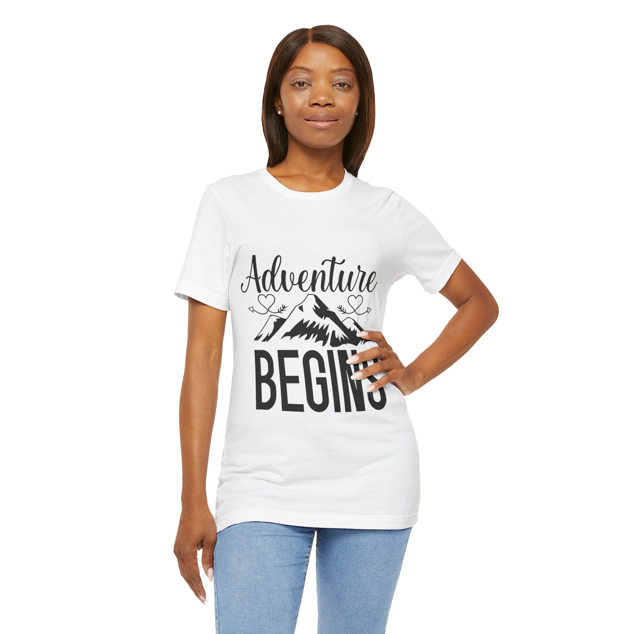 Adventure Begins Tee — Mountain Travel Graphic T-Shirt