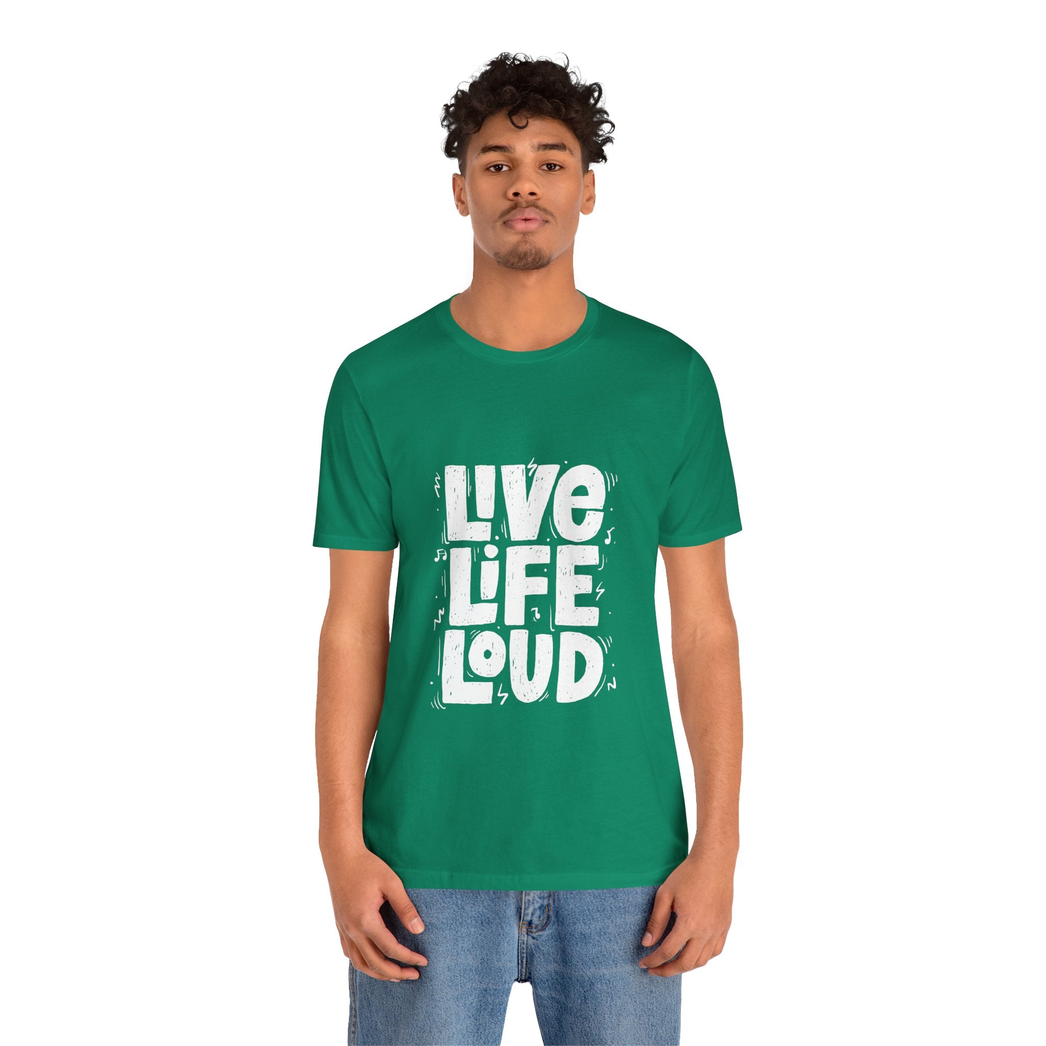 Live Life Loud Graphic Tee – Bold Inspirational Music Festival Shirt