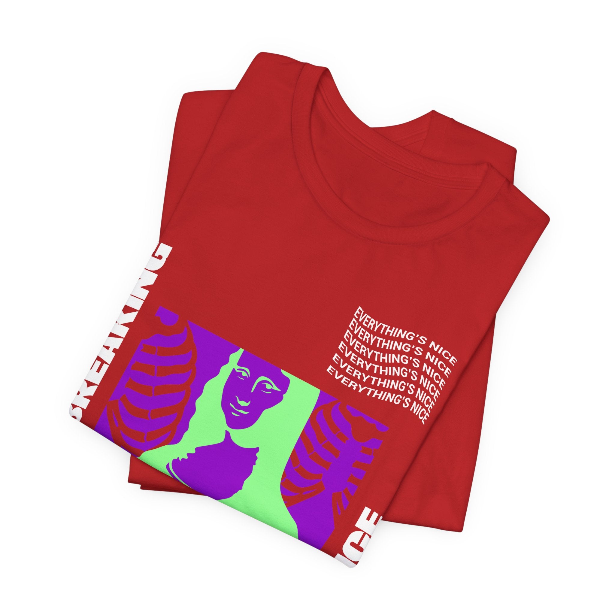 Breaking the Silence Mona Lisa Graphic Tee — Bold Neon Protest Art T-Shirt