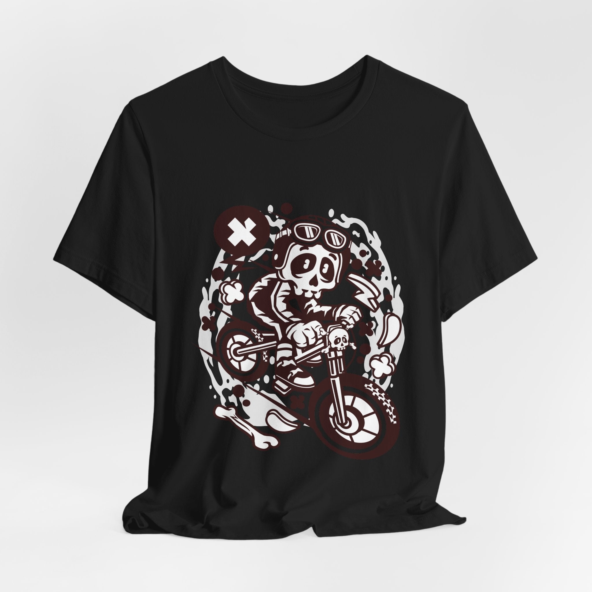 Skull Moto Dirt Bike Tee — Retro Biker Graphic T-Shirt