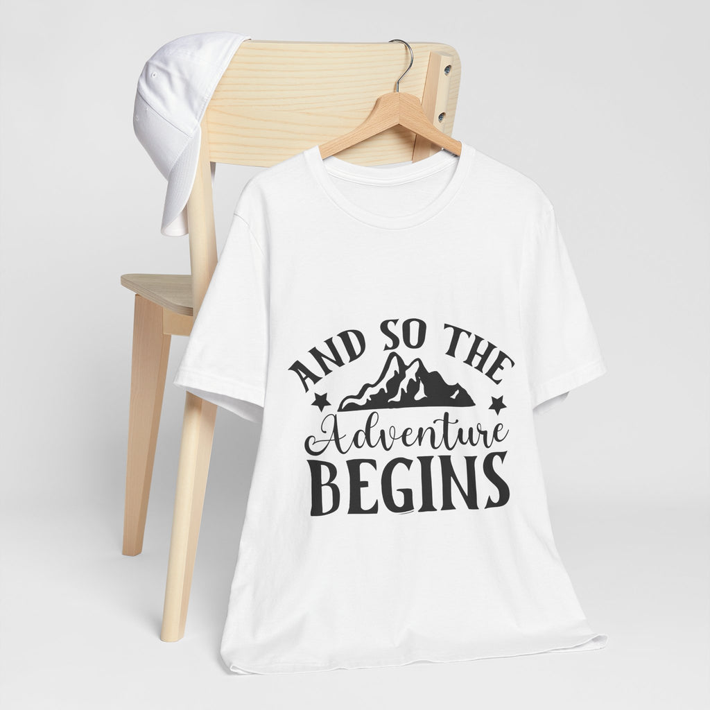 Adventure Begins T-Shirt — "And So The Adventure Begins" Mountain Tee