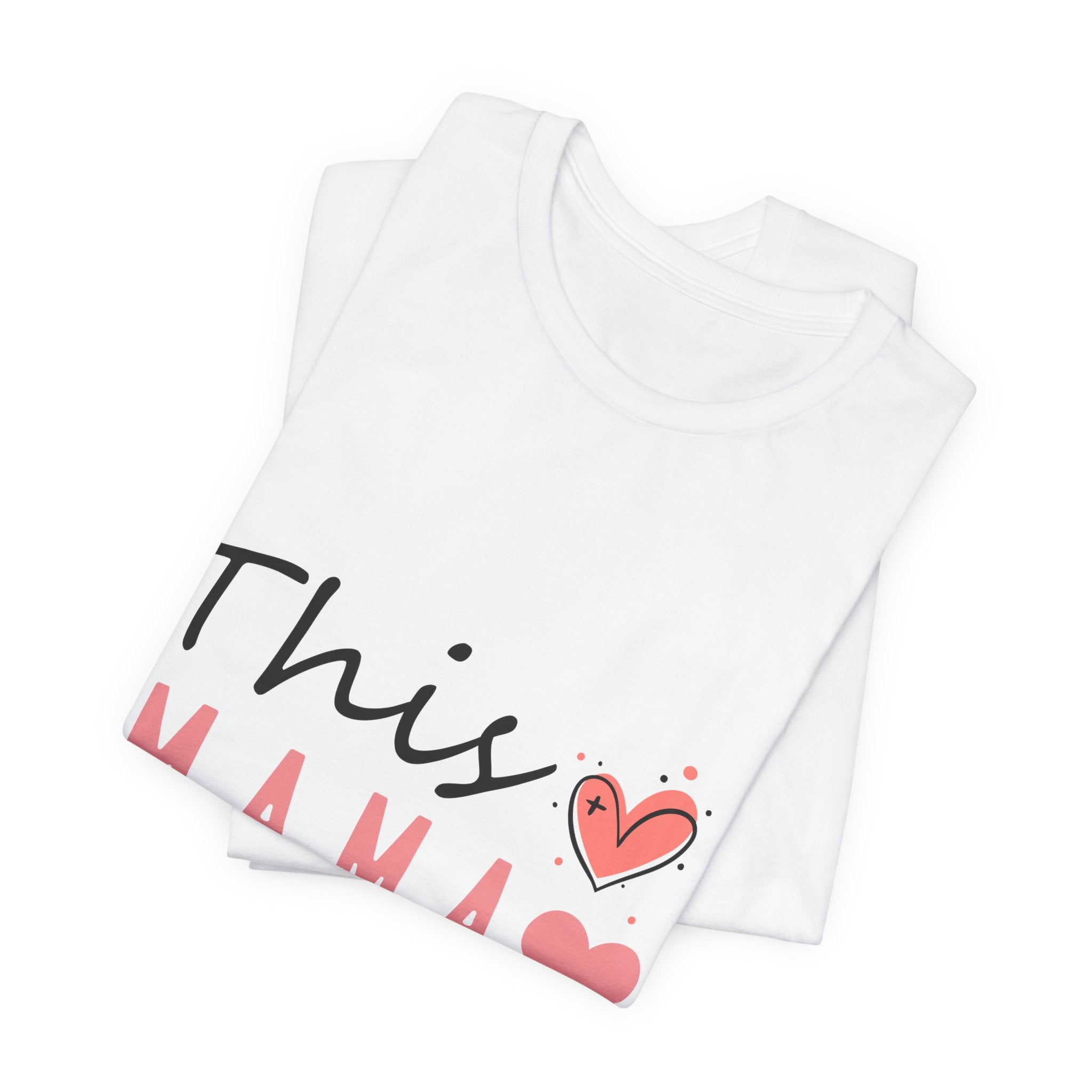 This Mama Wears Her Heart On Her Sleeve T-Shirt – Mother's Day Heart Tee