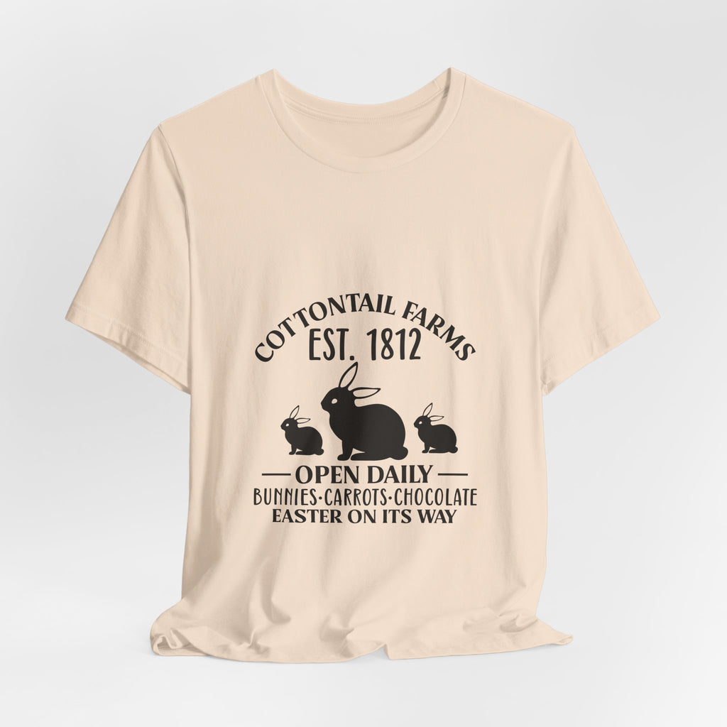 Easter Bunny Farm T-Shirt — "Cottontail Farms Est. 1812" Vintage Easter Tee