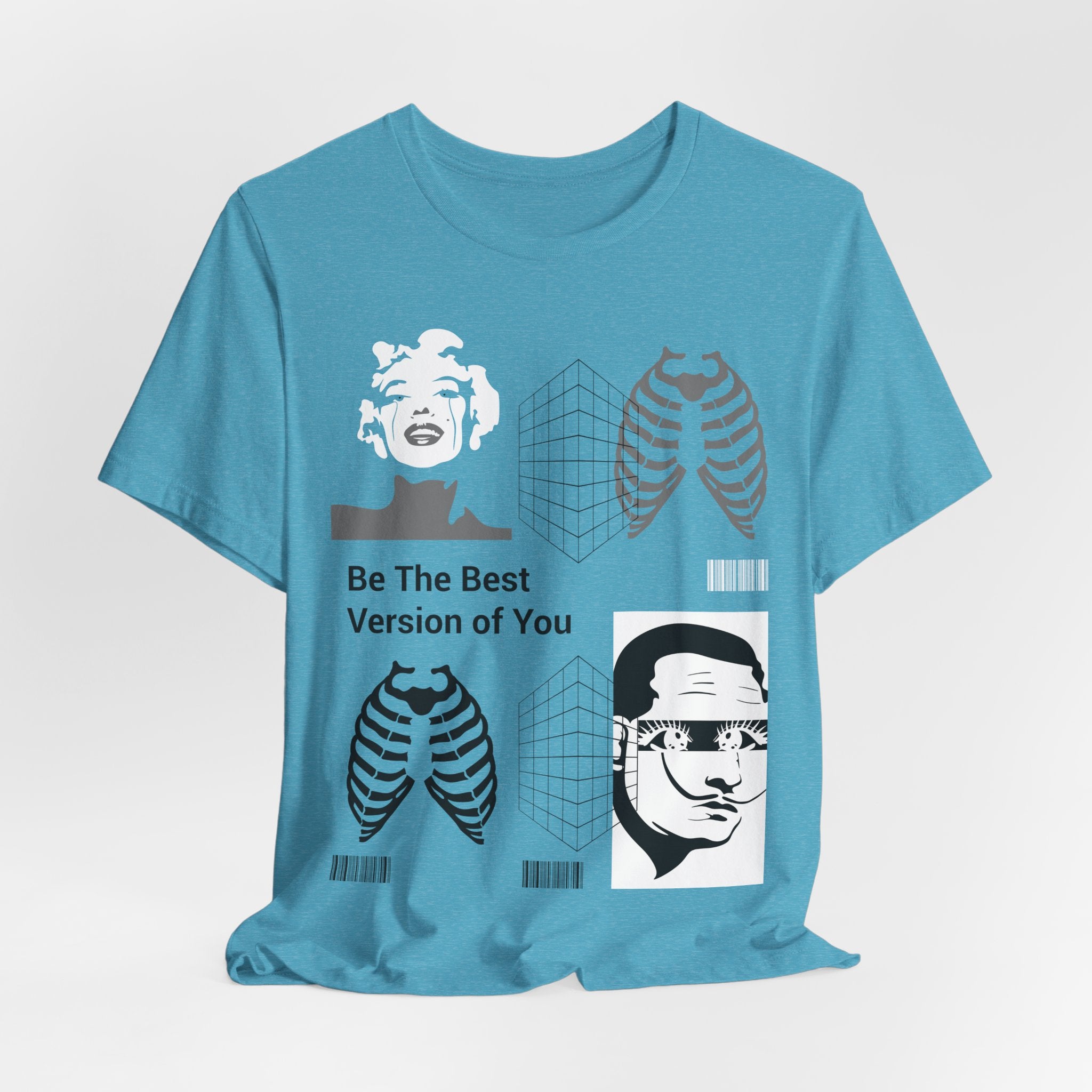 Motivational Graphic Tee — “Be The Best Version of You” Collage Shirt