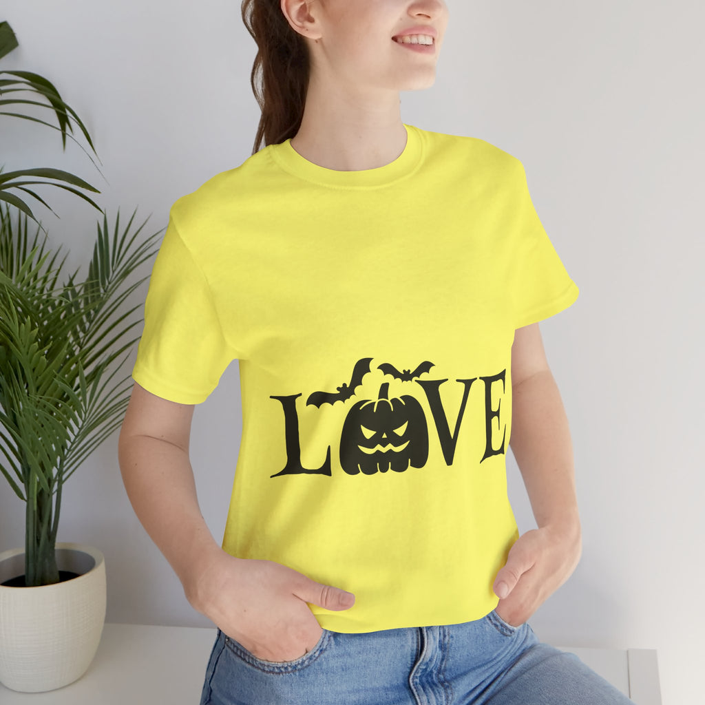 Halloween Love T-Shirt - Jack-o'-Lantern & Bats Graphic Tee
