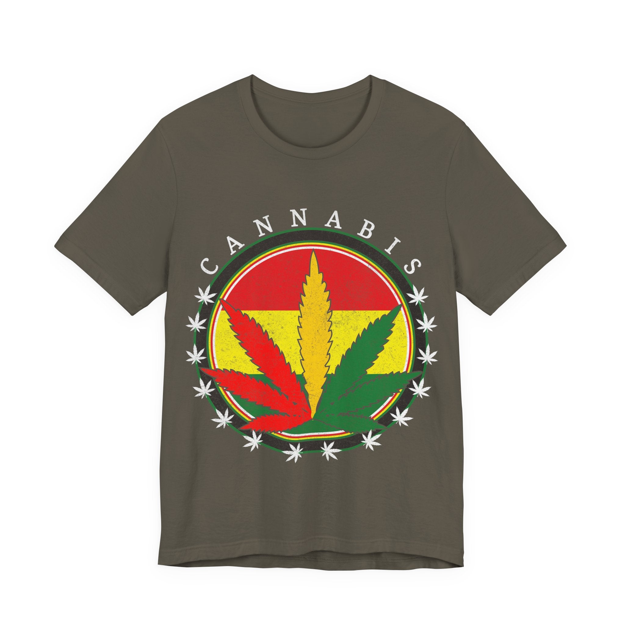 Cannabis Rasta Leaf T-Shirt — Rasta Color Marijuana Graphic Tee
