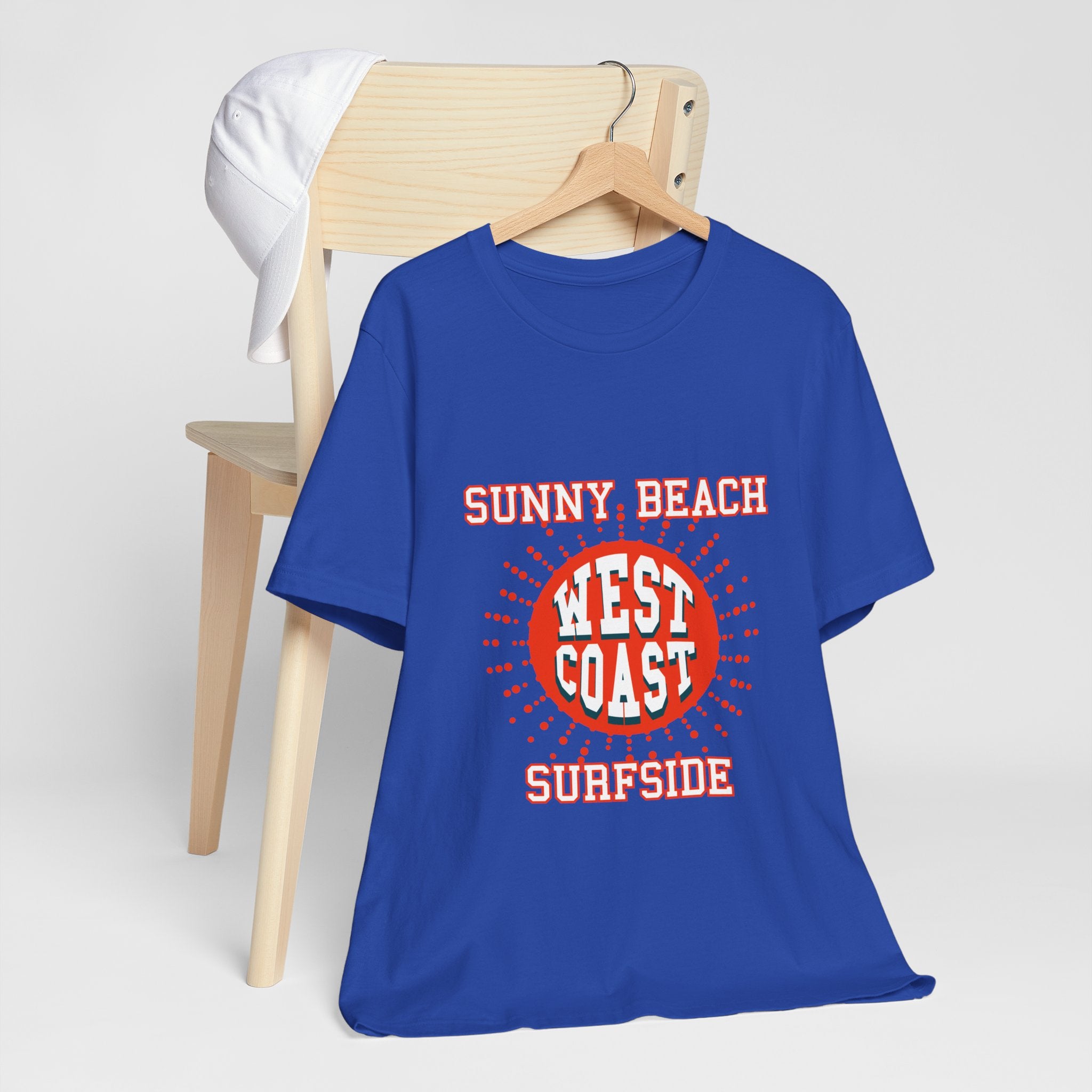 West Coast Sunny Beach Tee — "Sunny Beach West Coast Surfside" Retro Surf T-Shirt