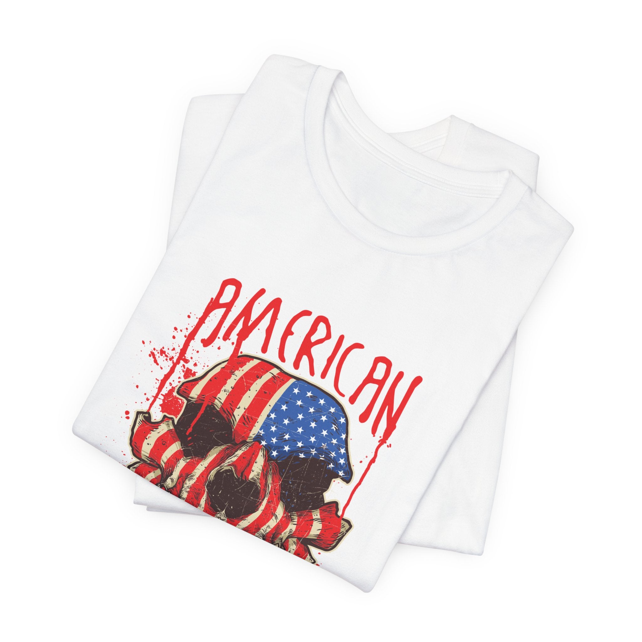 American Sheepdog Skull Tee — Patriotic Flag Graphic T-Shirt